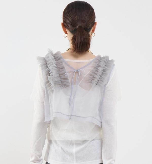 SOFFITTO「ストレッチチュールフリルシアーベスト」|Tシャツ・カットソー|