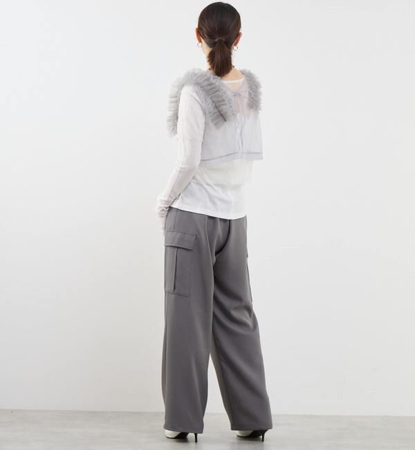 SOFFITTO「ストレッチチュールフリルシアーベスト」|Tシャツ・カットソー|