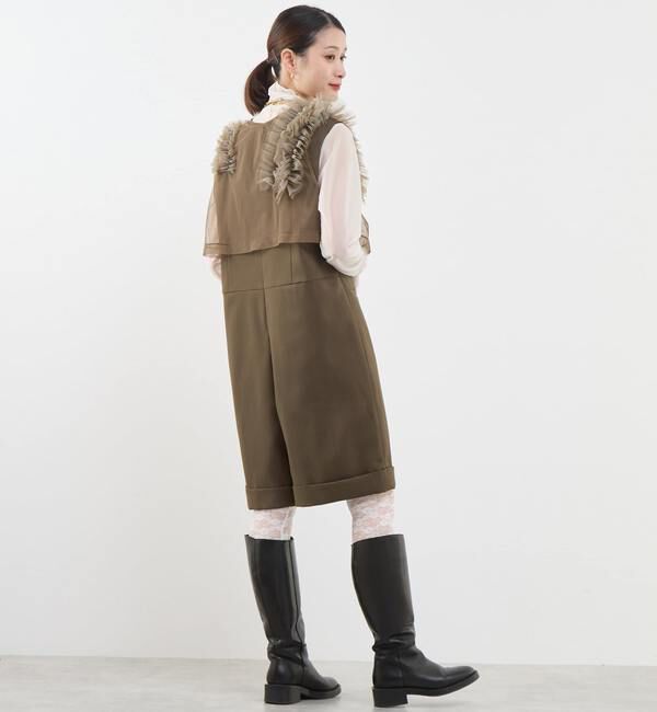 SOFFITTO「ストレッチチュールフリルシアーベスト」|Tシャツ・カットソー|