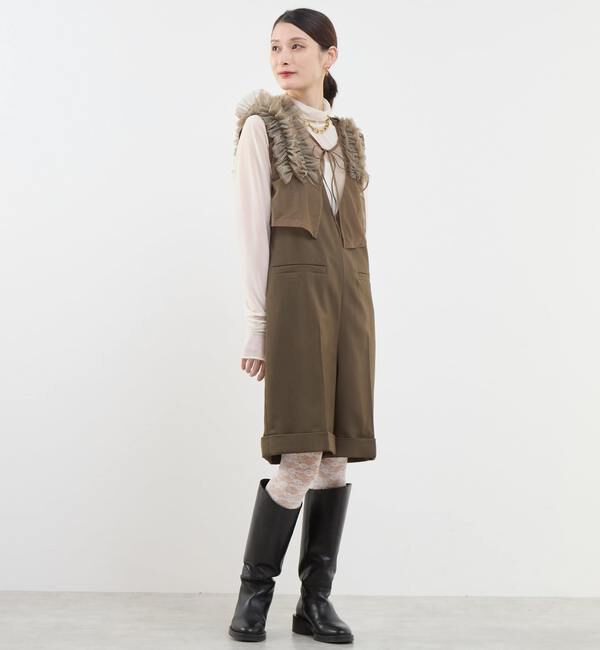 SOFFITTO「ストレッチチュールフリルシアーベスト」|Tシャツ・カットソー|