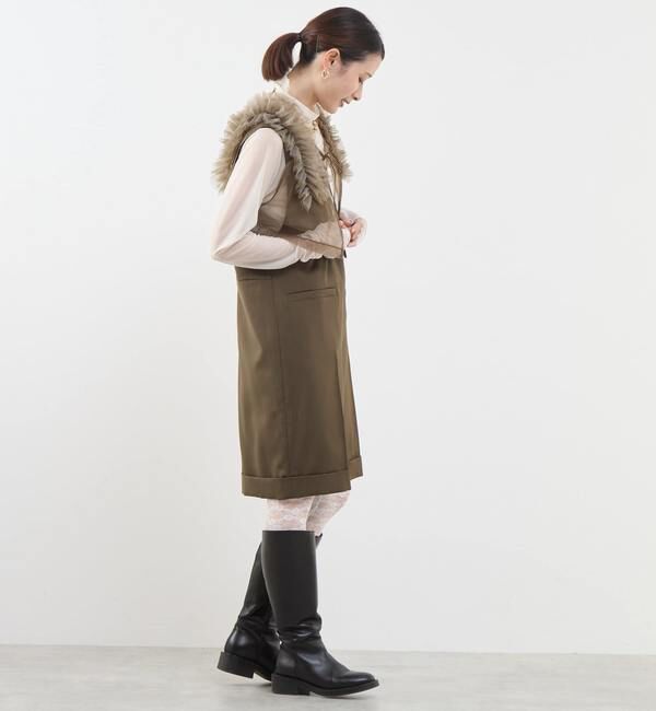 SOFFITTO「ストレッチチュールフリルシアーベスト」|Tシャツ・カットソー|