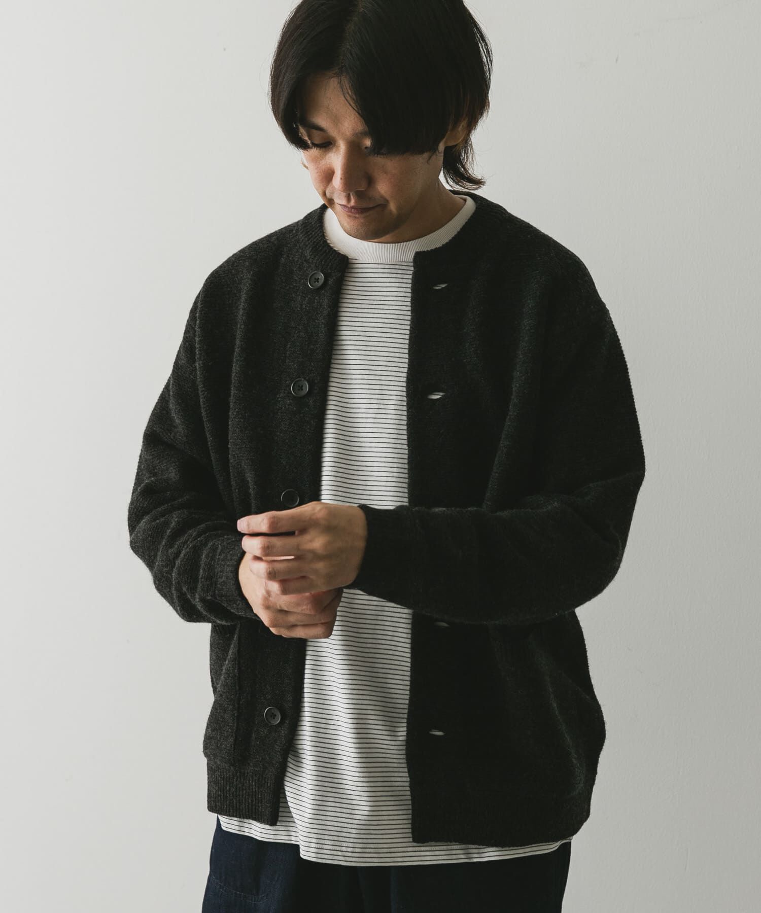 URBAN RESEARCH DOORS「『XLサイズ/WEB限定』ハミルトンウールガーターカーディガン」|カーディガン|