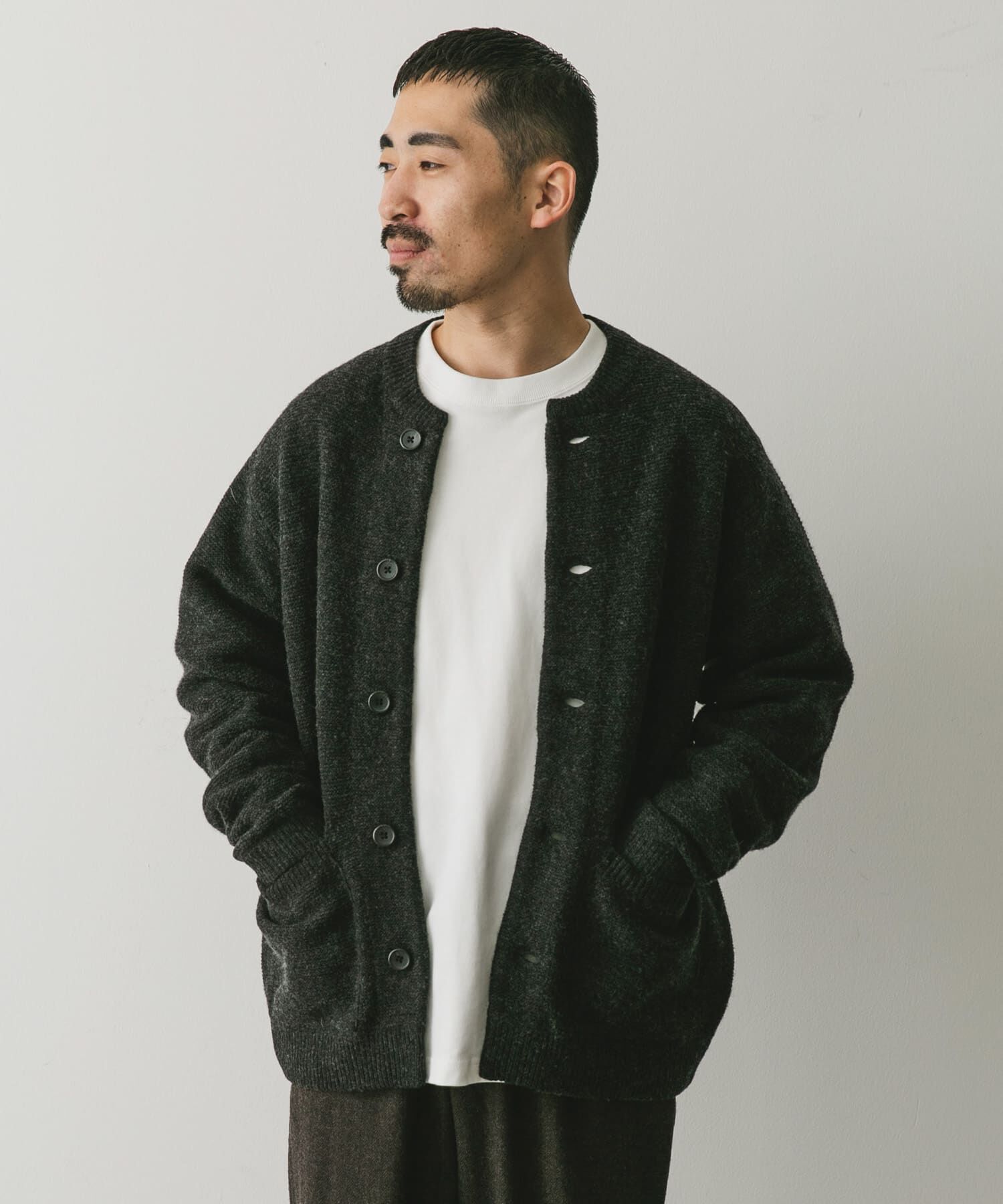 URBAN RESEARCH DOORS「『XLサイズ/WEB限定』ハミルトンウールガーターカーディガン」|カーディガン|