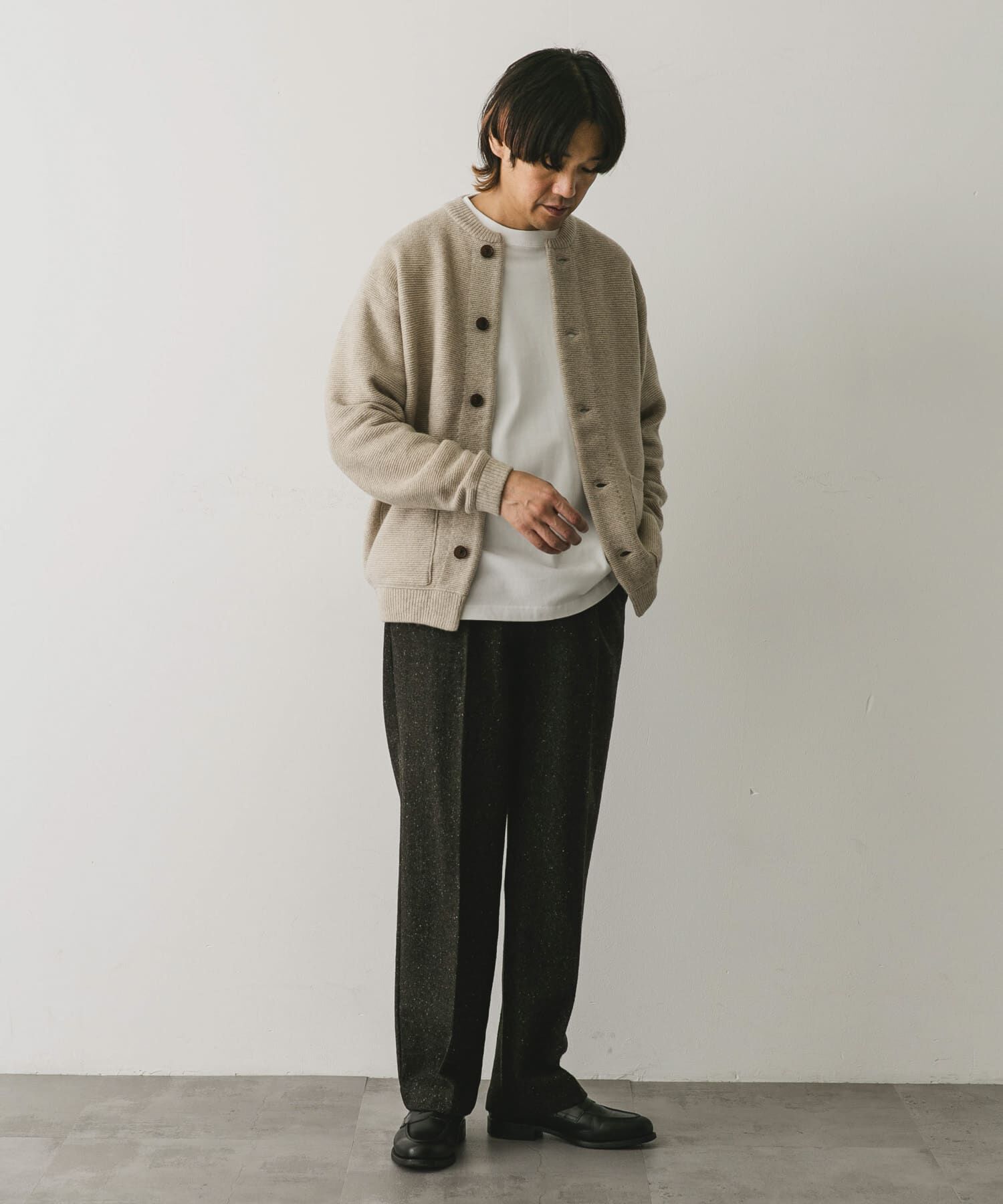 URBAN RESEARCH DOORS「『XLサイズ/WEB限定』ハミルトンウールガーターカーディガン」|カーディガン|