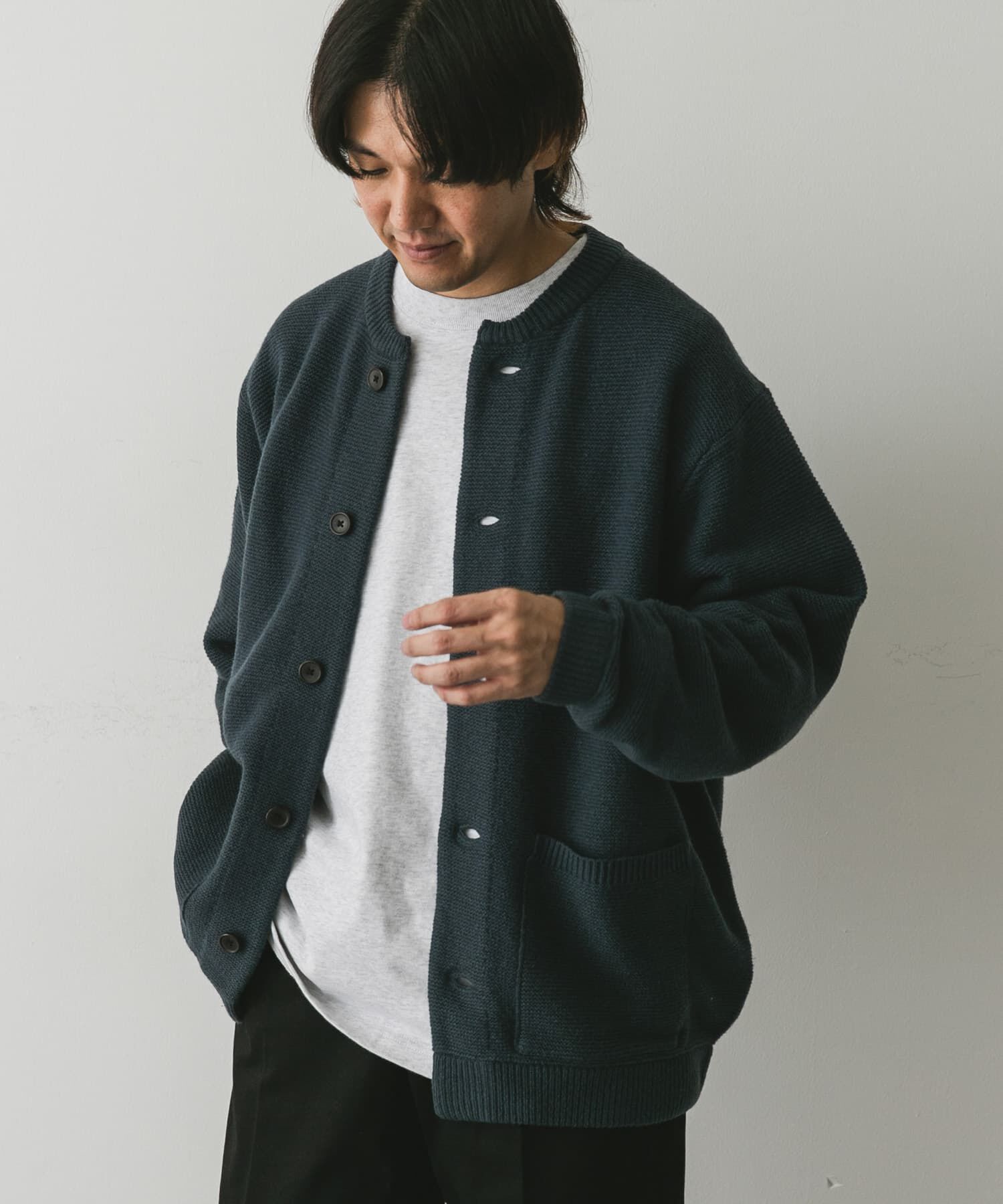 URBAN RESEARCH DOORS「『XLサイズ/WEB限定』ハミルトンウールガーターカーディガン」|カーディガン|