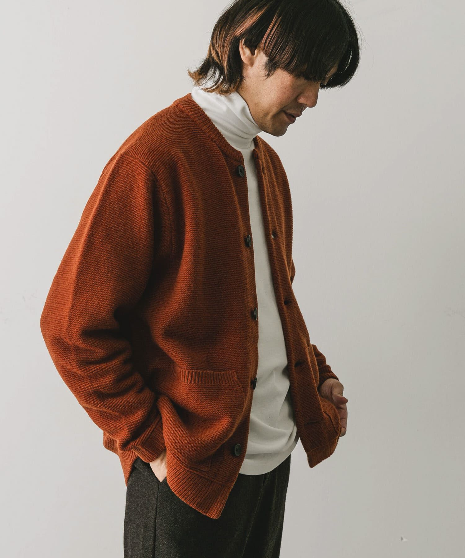 URBAN RESEARCH DOORS「『XLサイズ/WEB限定』ハミルトンウールガーターカーディガン」|カーディガン|