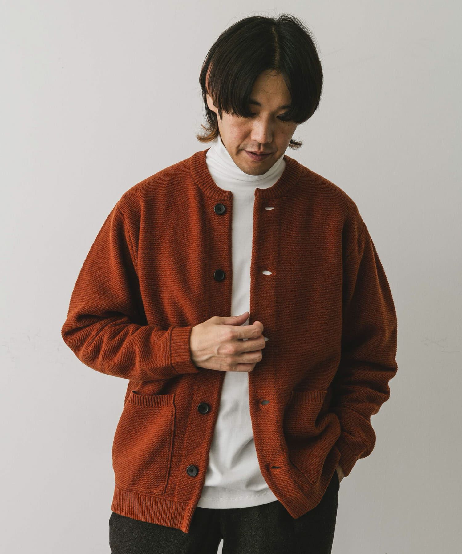 URBAN RESEARCH DOORS「『XLサイズ/WEB限定』ハミルトンウールガーターカーディガン」|カーディガン|