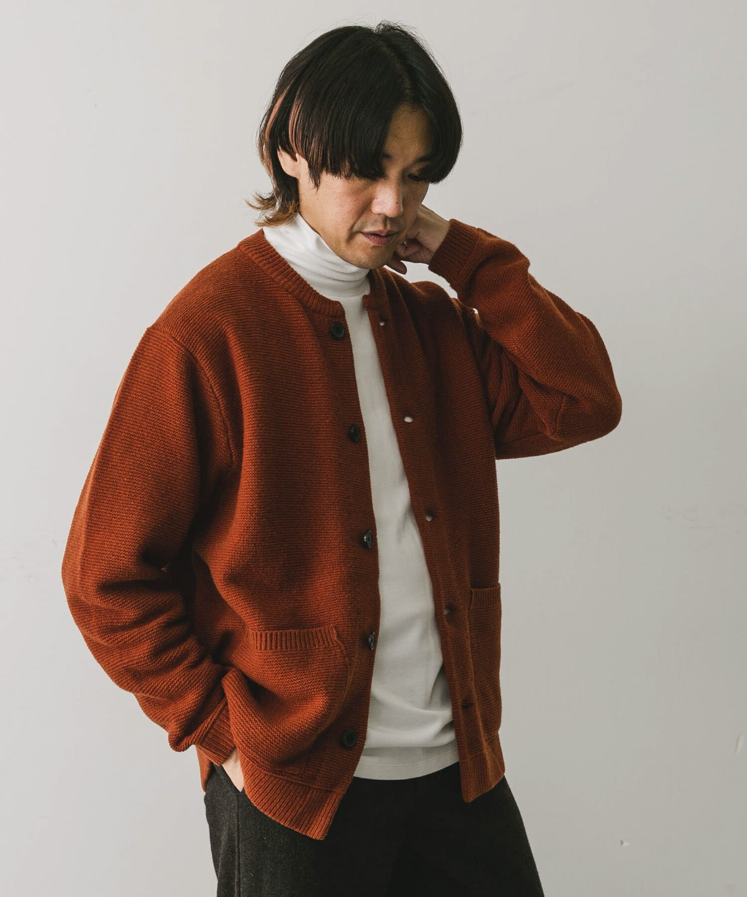 URBAN RESEARCH DOORS「『XLサイズ/WEB限定』ハミルトンウールガーターカーディガン」|カーディガン|