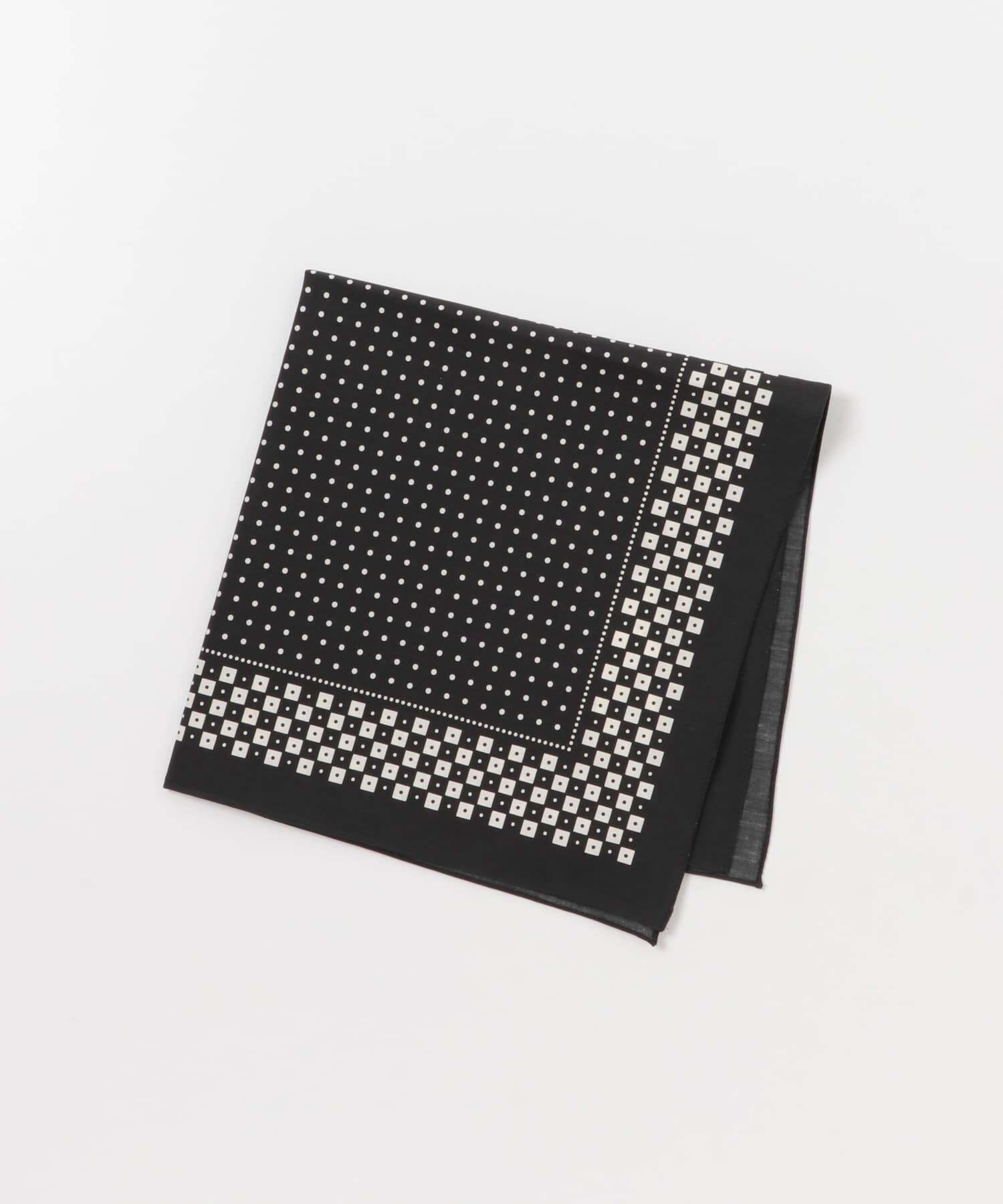 URBAN RESEARCH DOORS「LIFE STYLE TAILOR　コットンシルクドット柄ネッカチーフ」|ハンカチ|ブラック