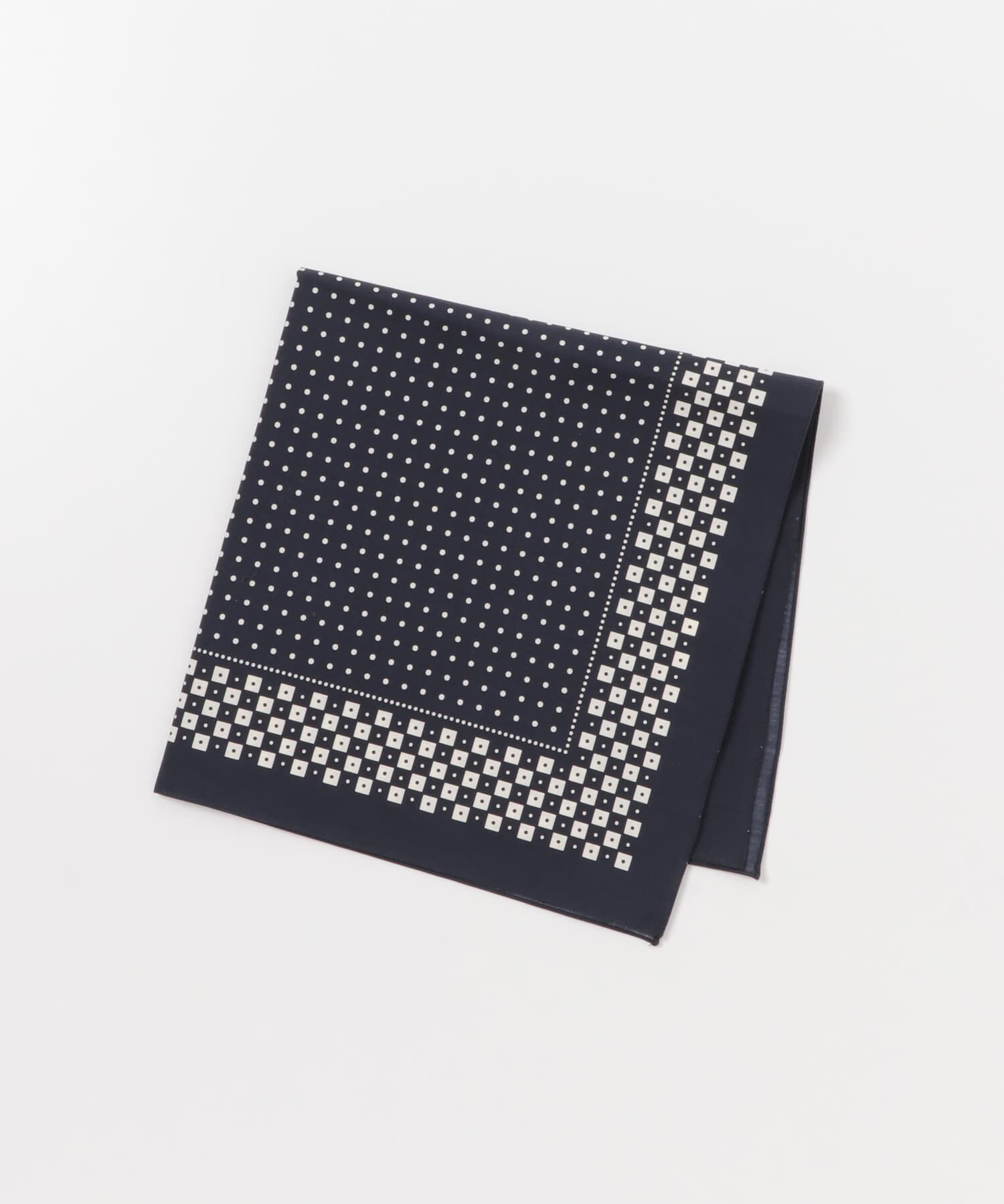 URBAN RESEARCH DOORS「LIFE STYLE TAILOR　コットンシルクドット柄ネッカチーフ」|ハンカチ|ネイビー