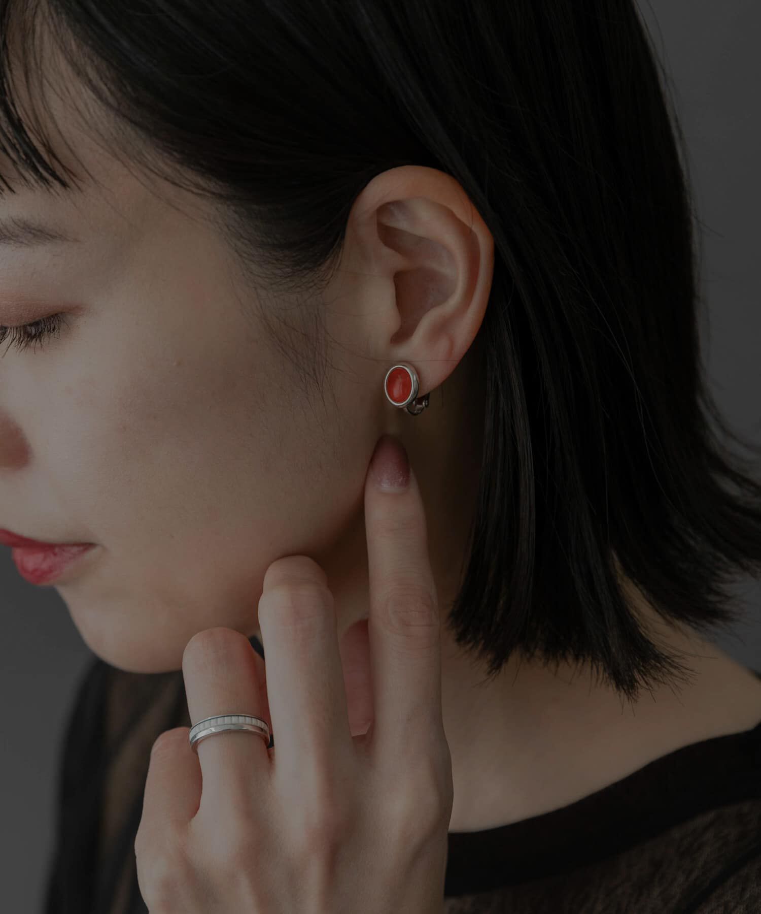 SMELLY「SMELLY so&rsquo;　carnelian oval earring」|イヤリング|