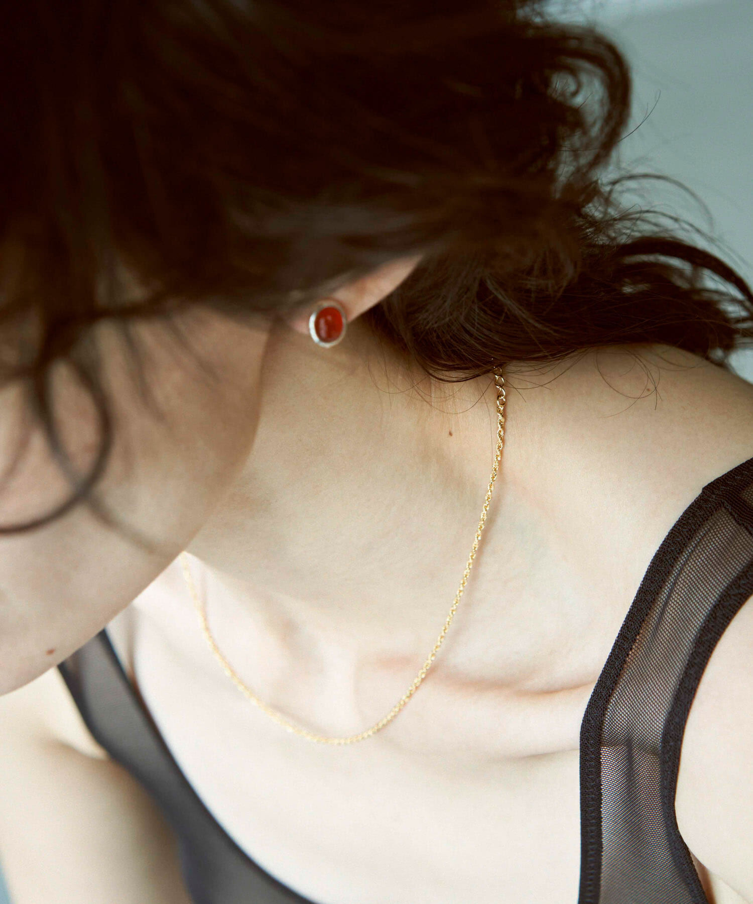 SMELLY「SMELLY so&rsquo;　carnelian oval earring」|イヤリング|