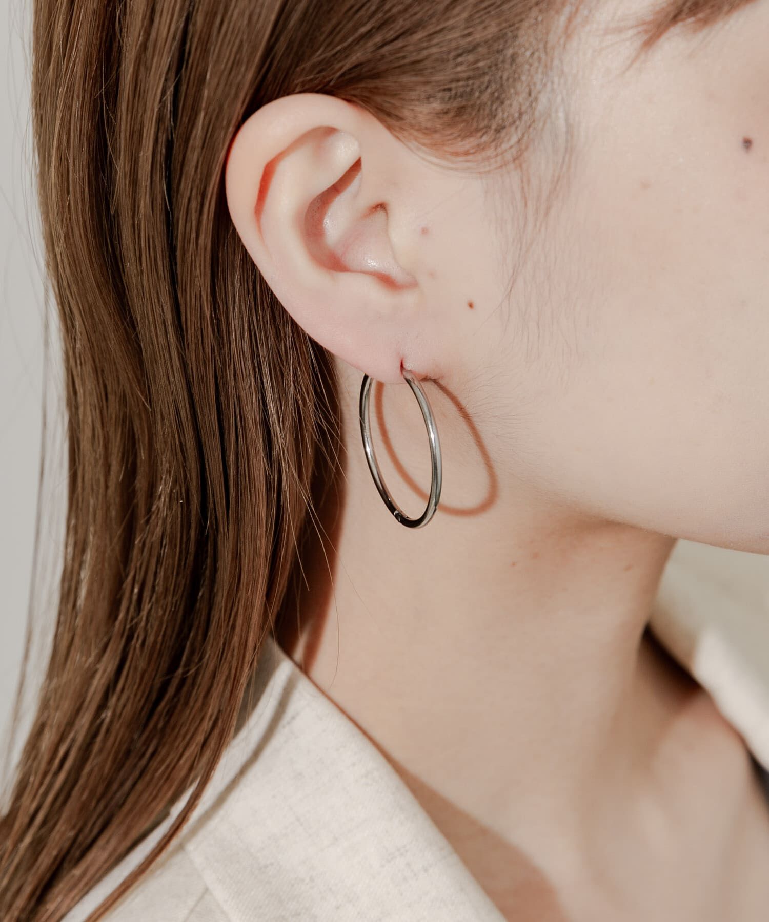 SMELLY「ステンレスフープピアス30mm」|ピアス|