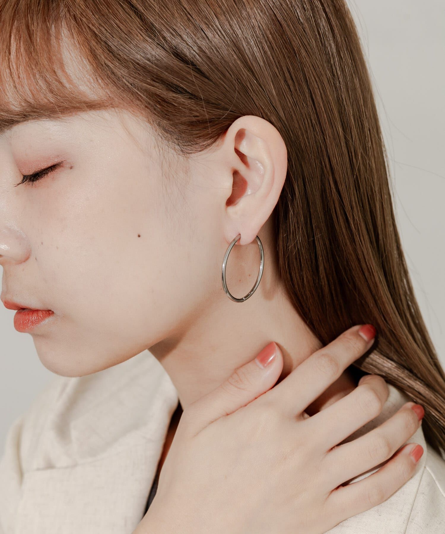 SMELLY「ステンレスフープピアス30mm」|ピアス|