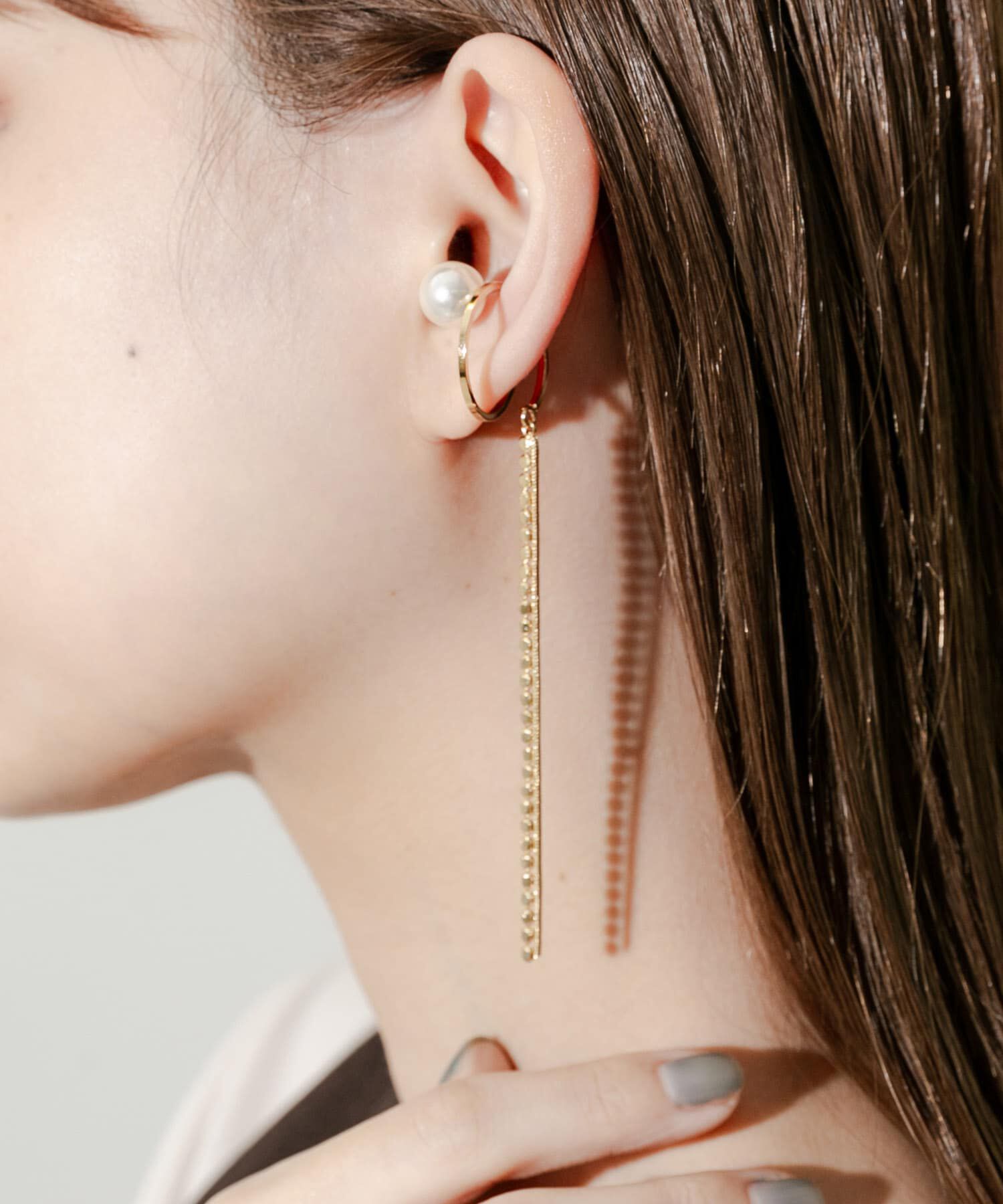 SMELLY「パールツイストチェーンイヤカフ」|イヤリング|