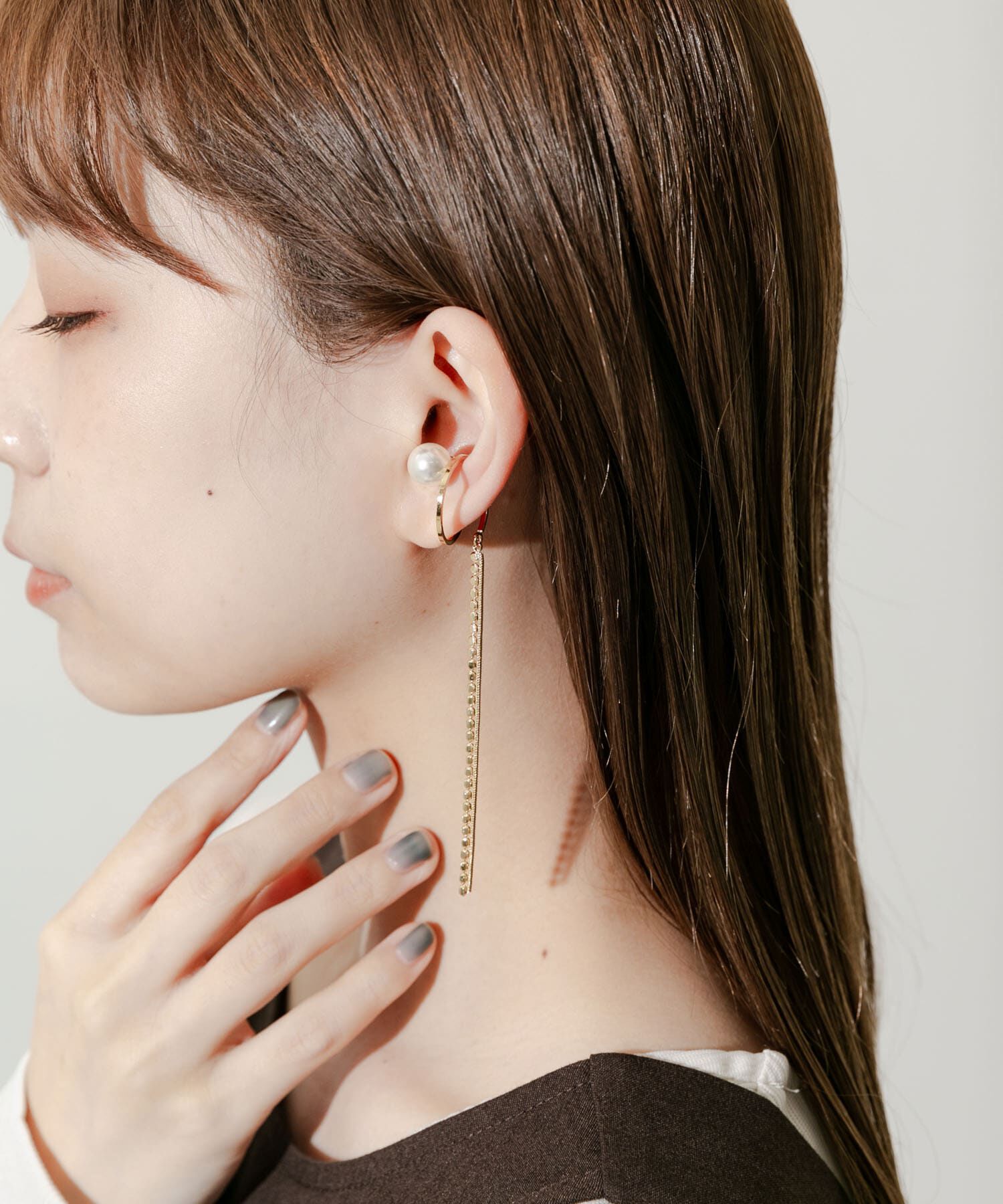 SMELLY「パールツイストチェーンイヤカフ」|イヤリング|