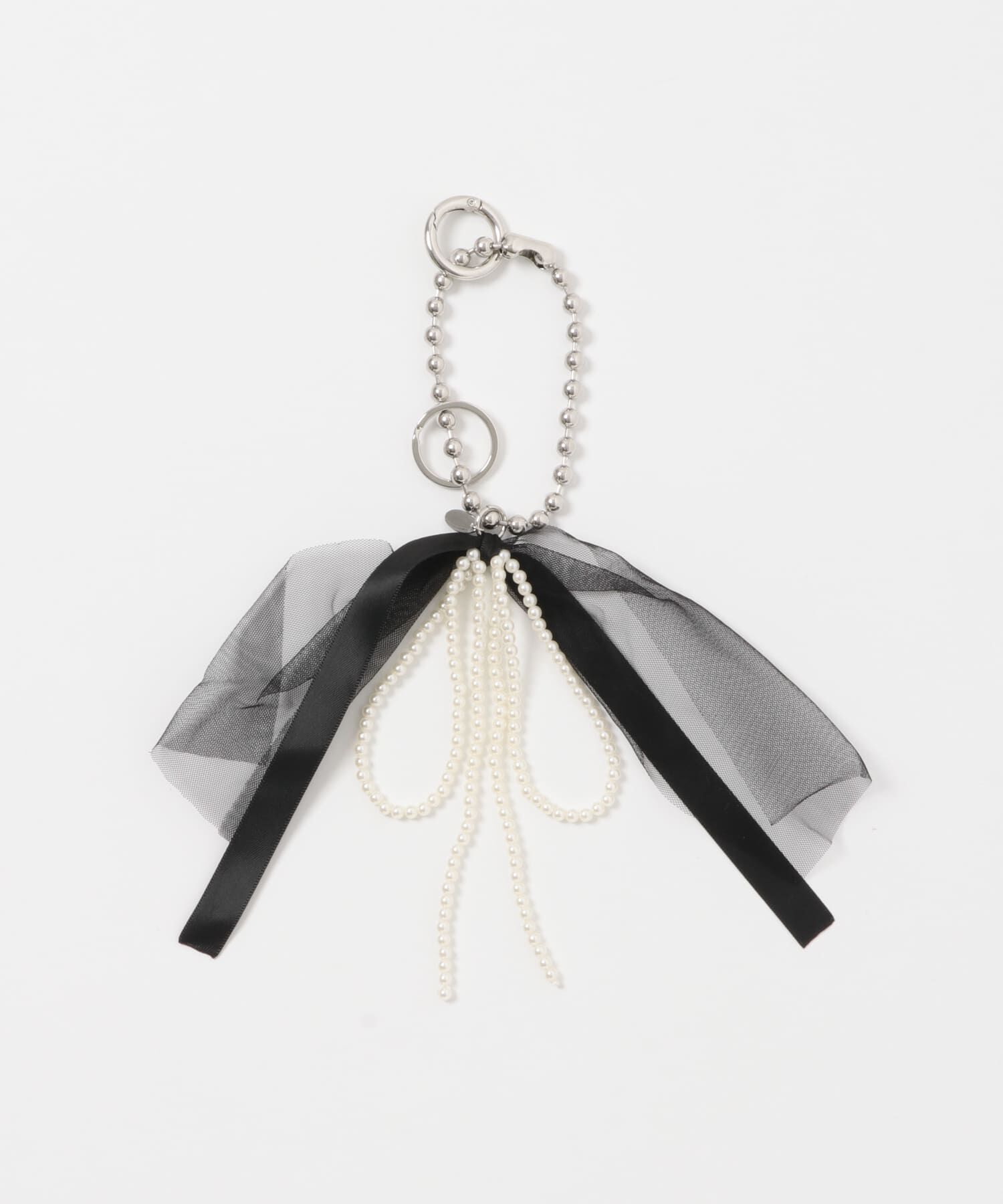 SMELLY「チュールリボンパールキーチェーン」|チャーム・キーホルダー|