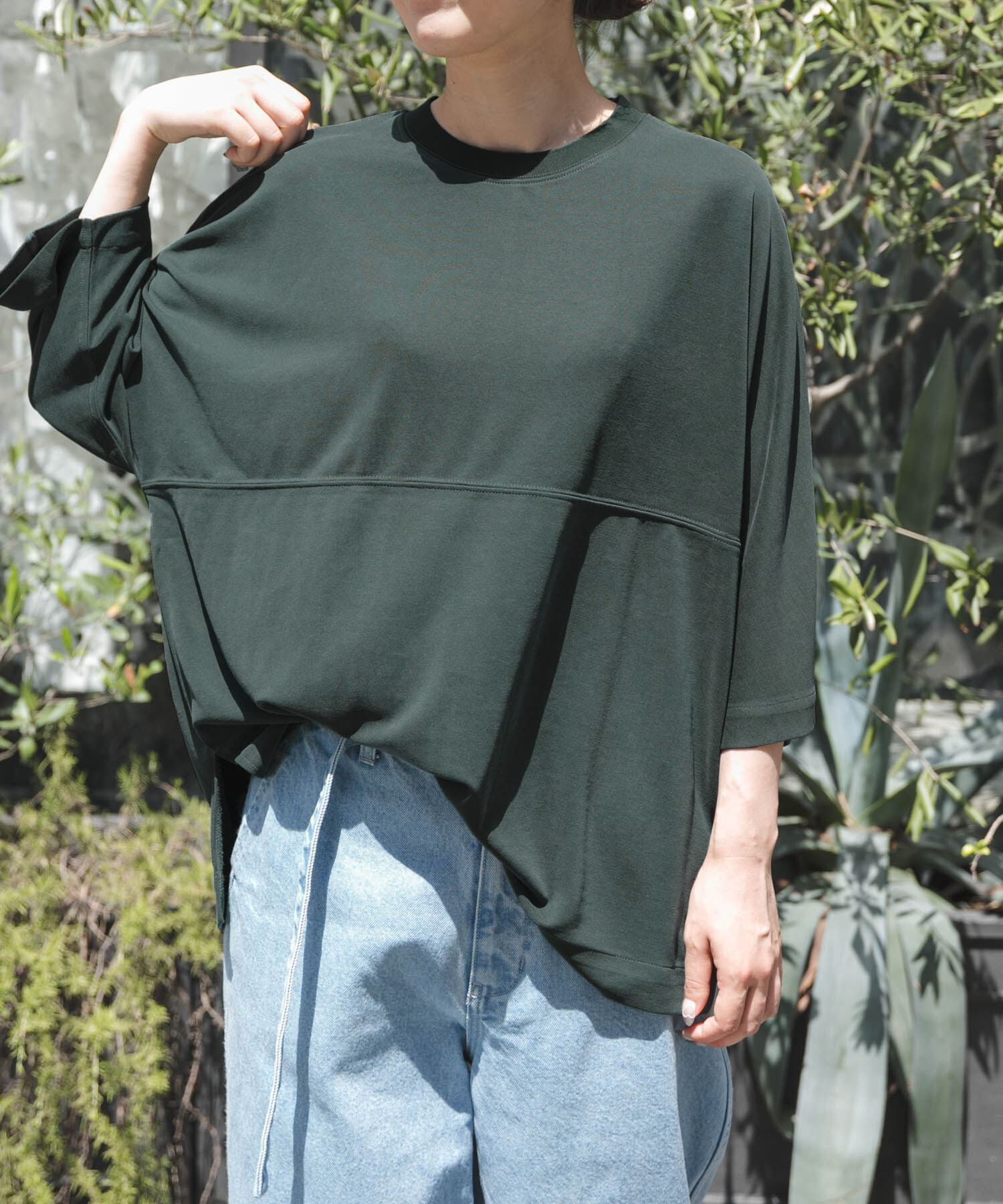 URBAN RESEARCH DOORS「FORK&SPOON　モダールカノコTシャツ」|Tシャツ・カットソー|グリーン系その他