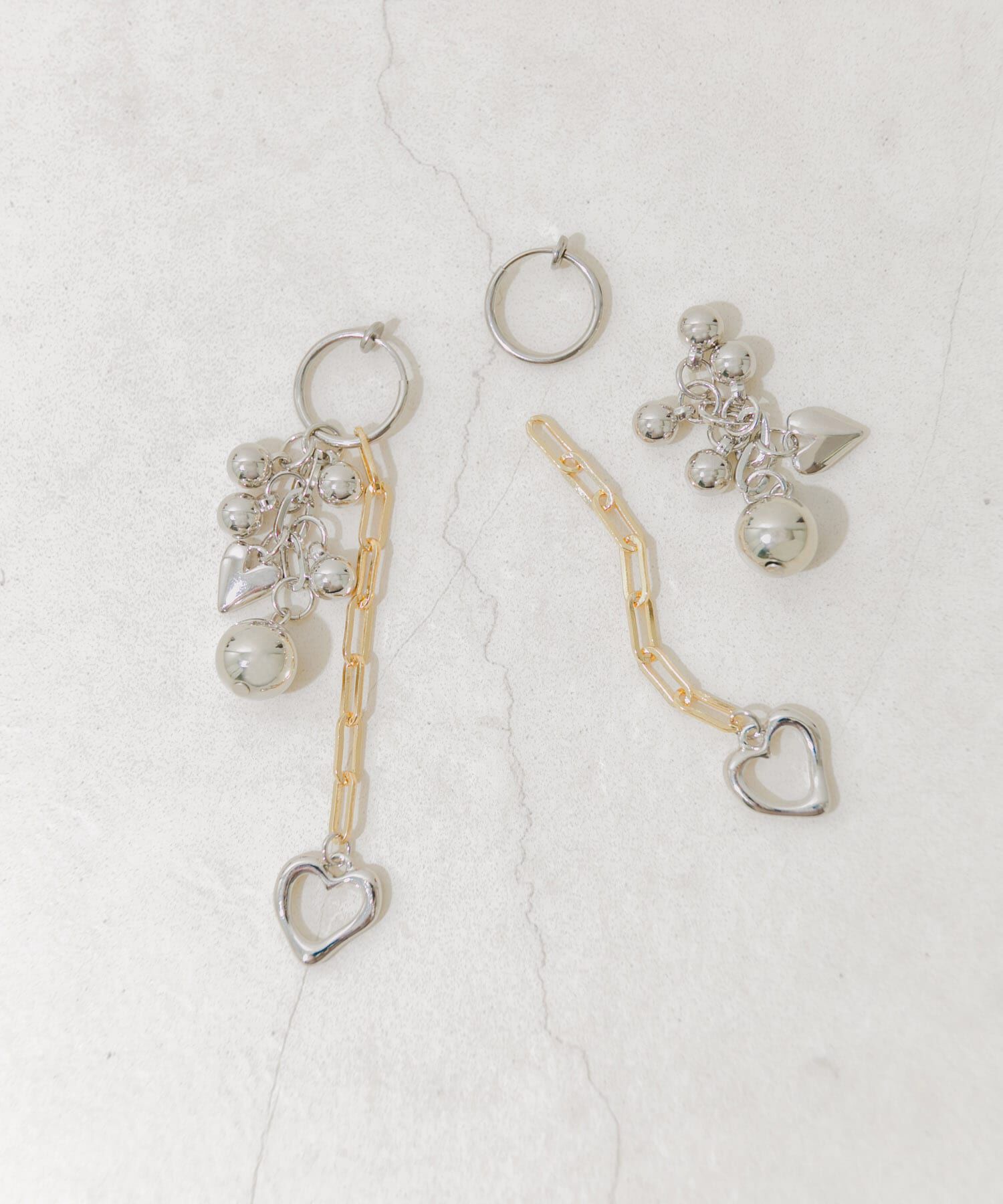 SMELLY「ハートモチーフマルチWAYフープイヤリング」|イヤリング|シルバー系その他