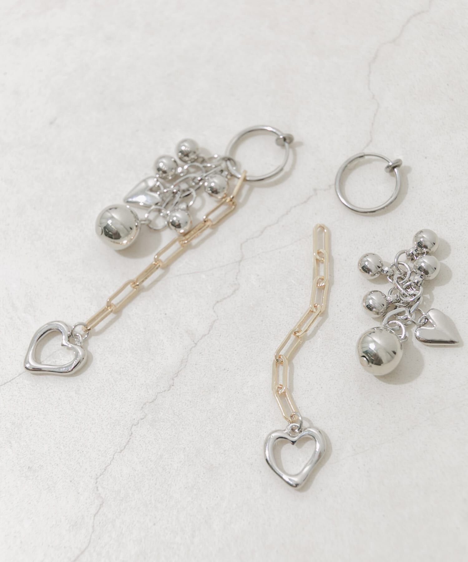 SMELLY「ハートモチーフマルチWAYフープイヤリング」|イヤリング|