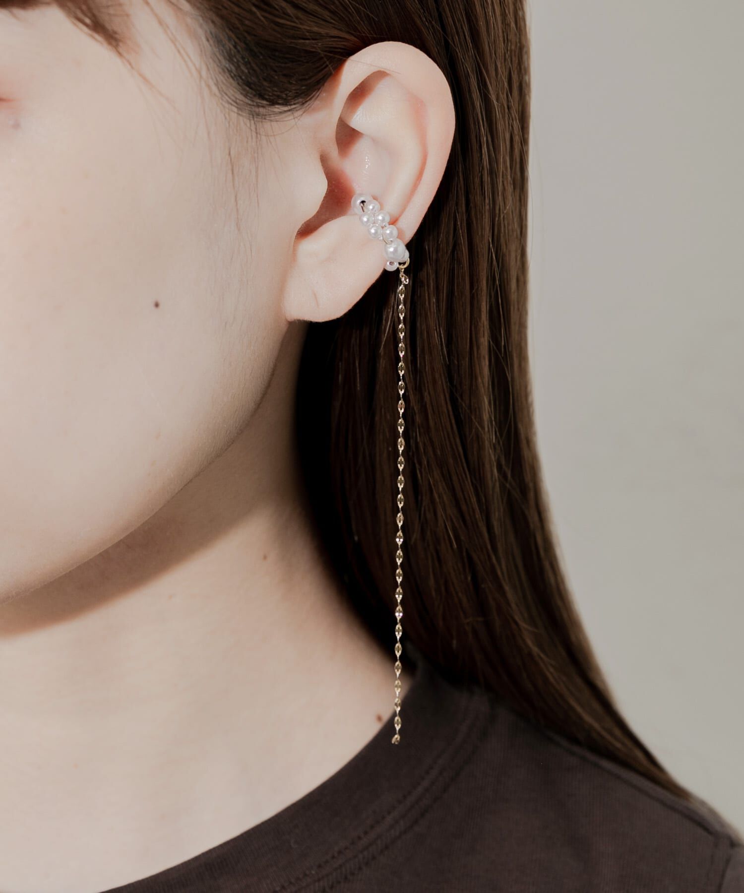 SMELLY「ランダムパールチェーンイヤカフ」|イヤリング|ホワイト系その他