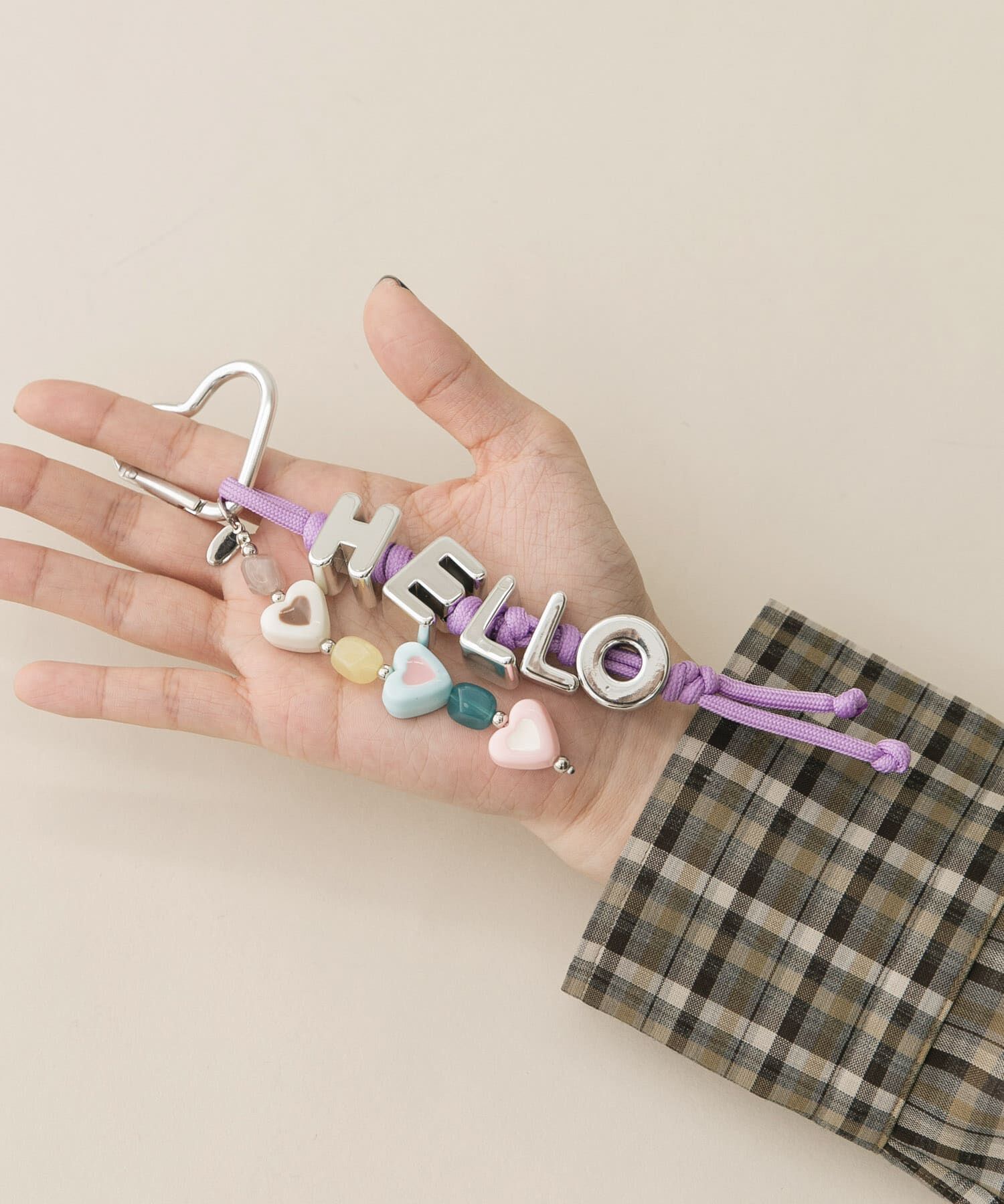 SMELLY「カラフルビーズワードキーチェーン」|チャーム・キーホルダー|パープル系その他