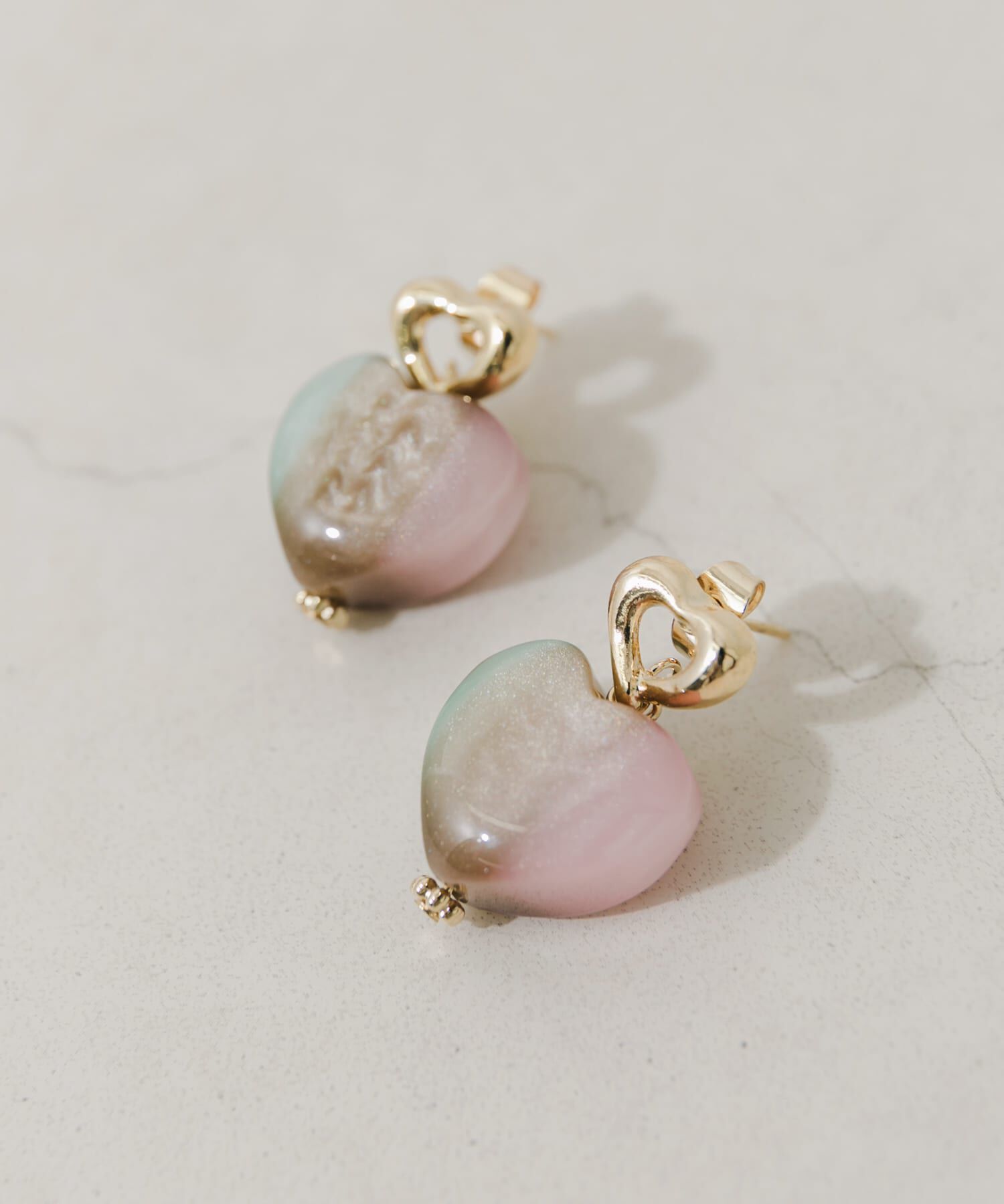 SMELLY「マーブルカラージュシハートピアス」|ピアス|