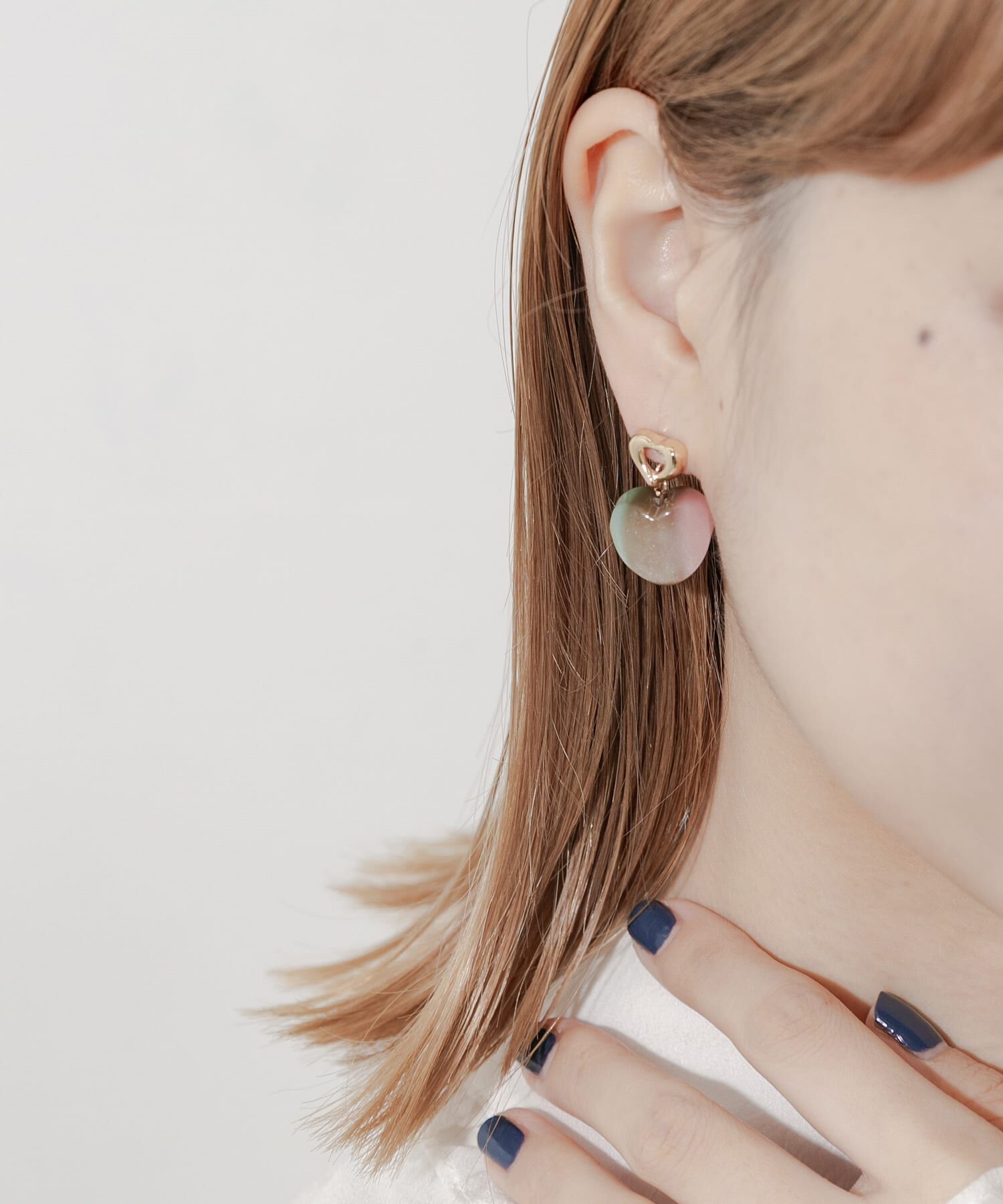 SMELLY「マーブルカラージュシハートピアス」|ピアス|