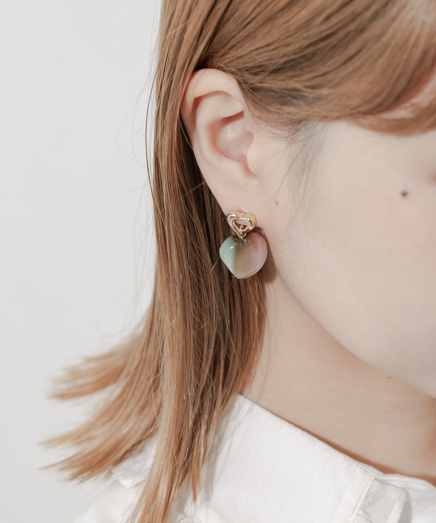 SMELLY「マーブルカラージュシハートピアス」|ピアス|