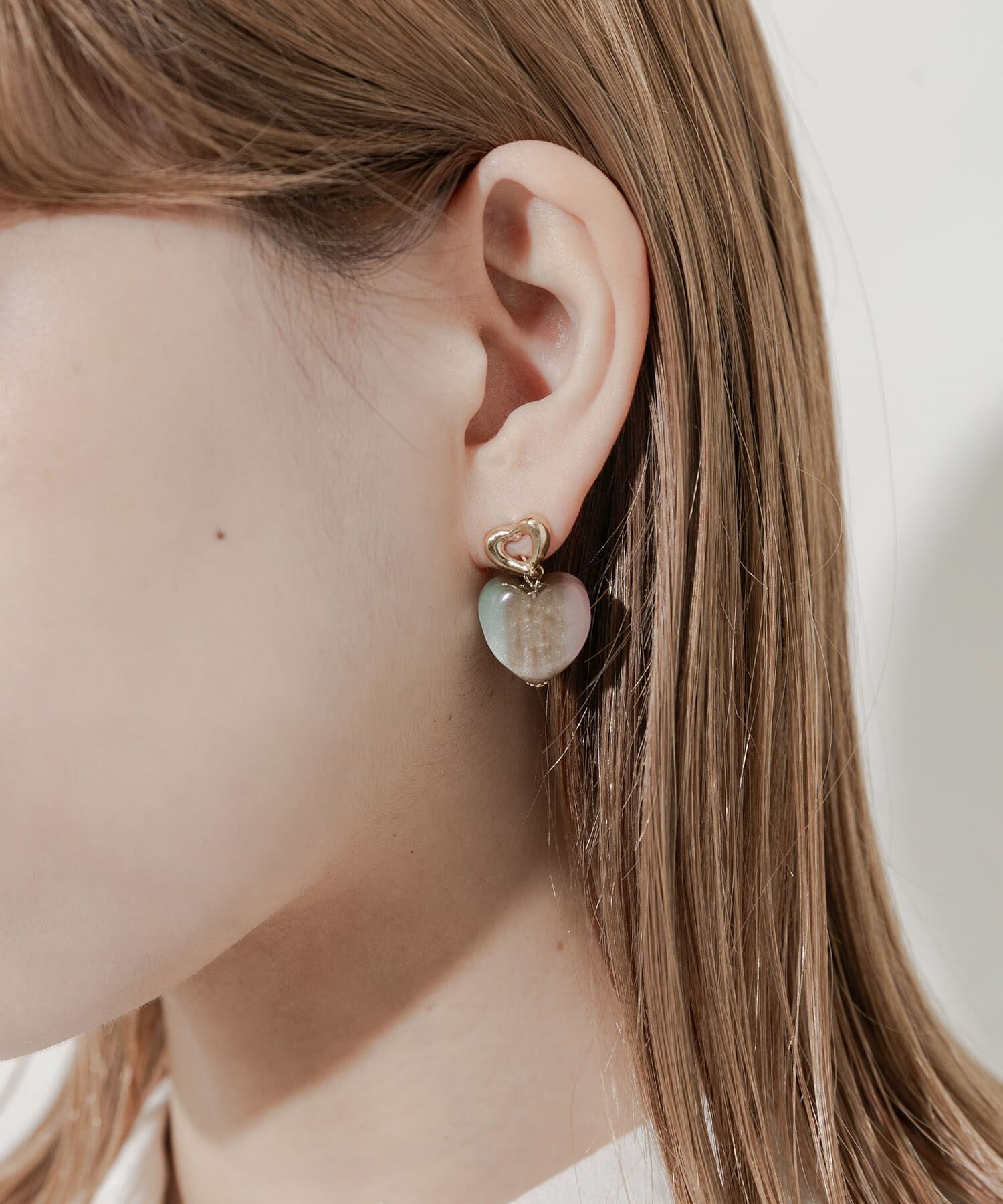 SMELLY「マーブルカラージュシハートピアス」|ピアス|