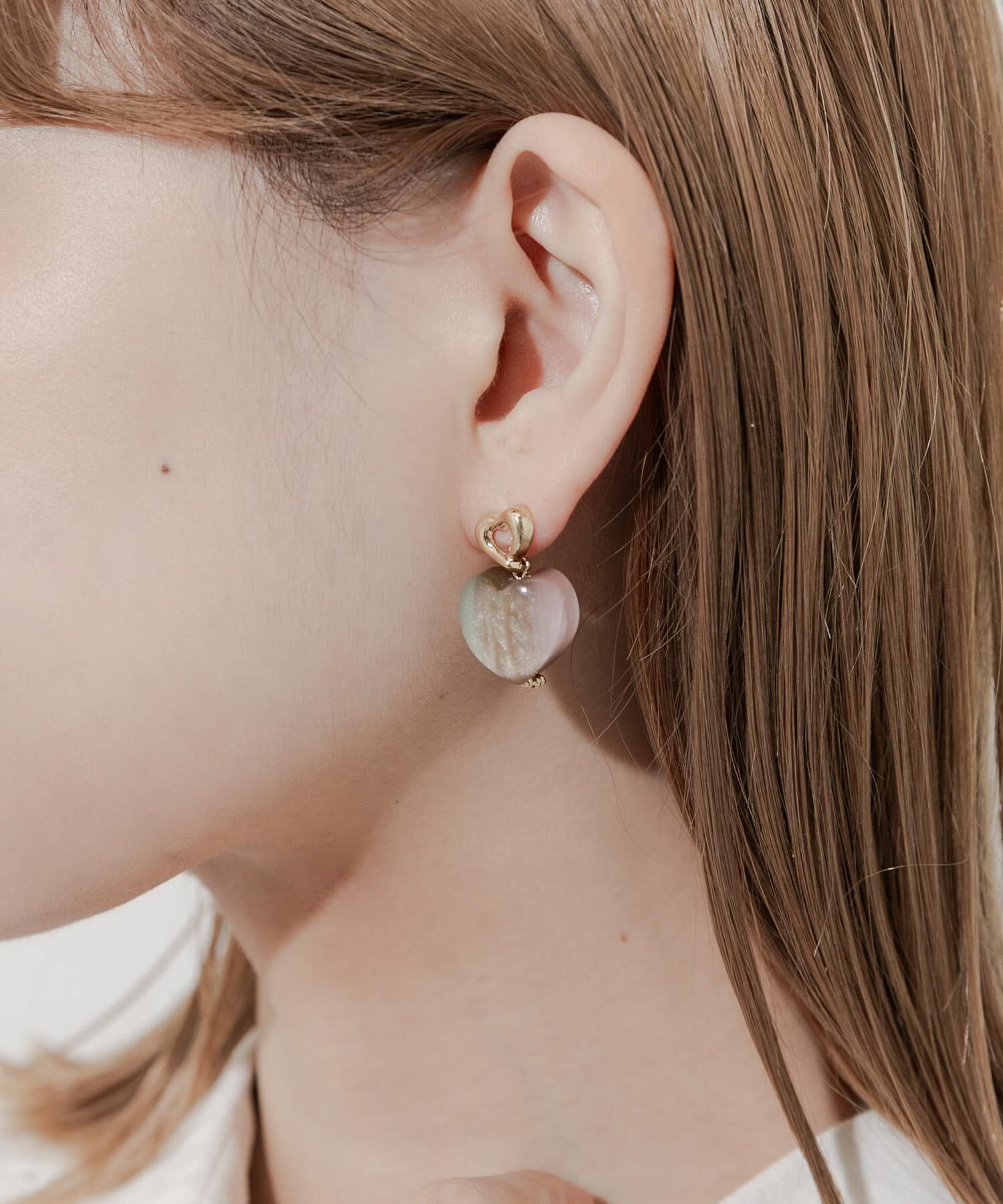 SMELLY「マーブルカラージュシハートピアス」|ピアス|