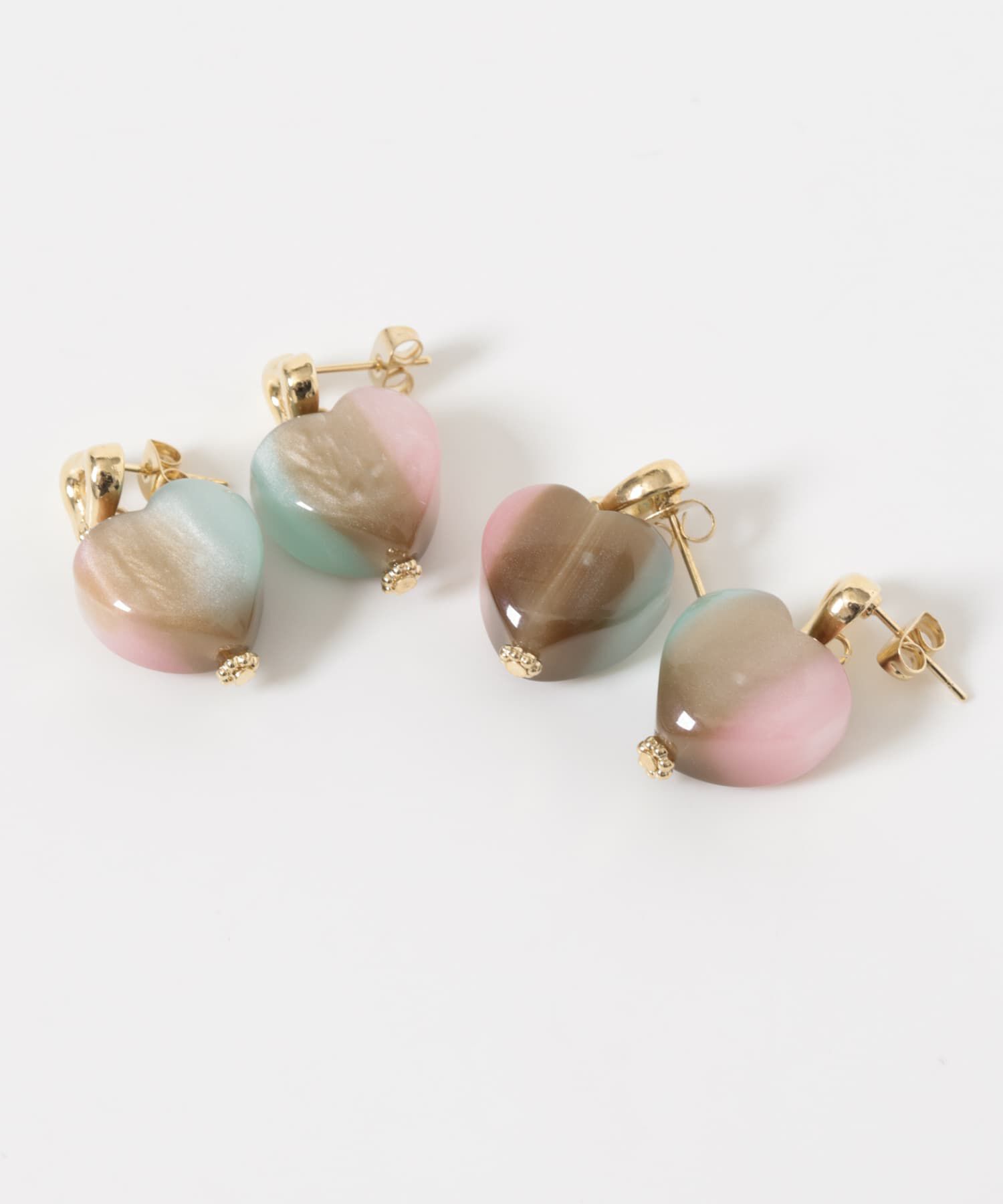 SMELLY「マーブルカラージュシハートピアス」|ピアス|