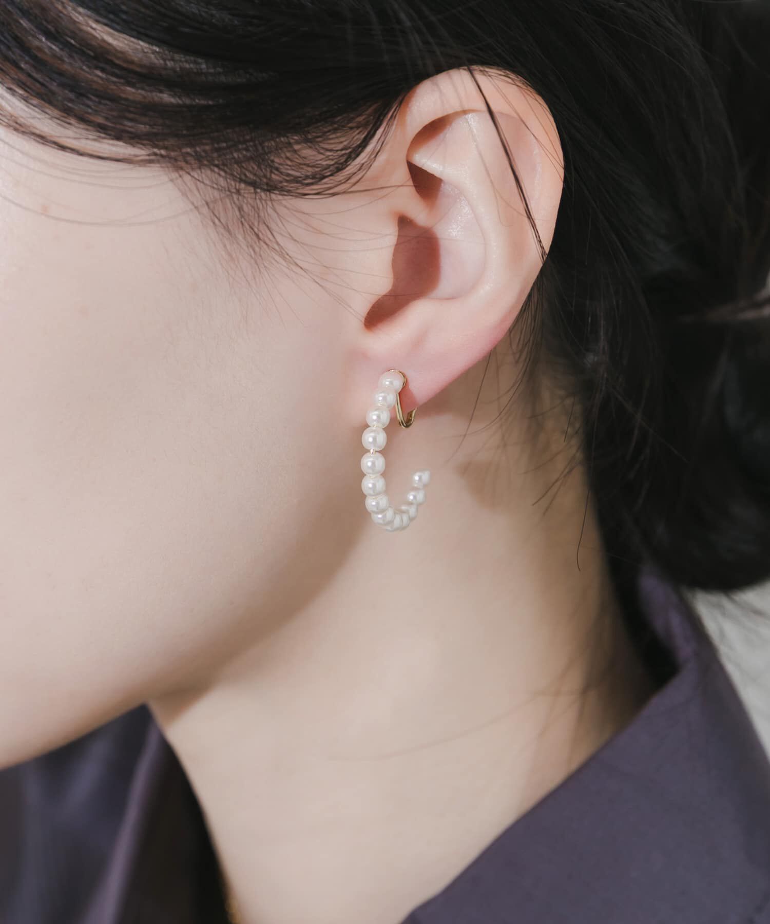 SMELLY「パールフープイヤリング」|イヤリング|