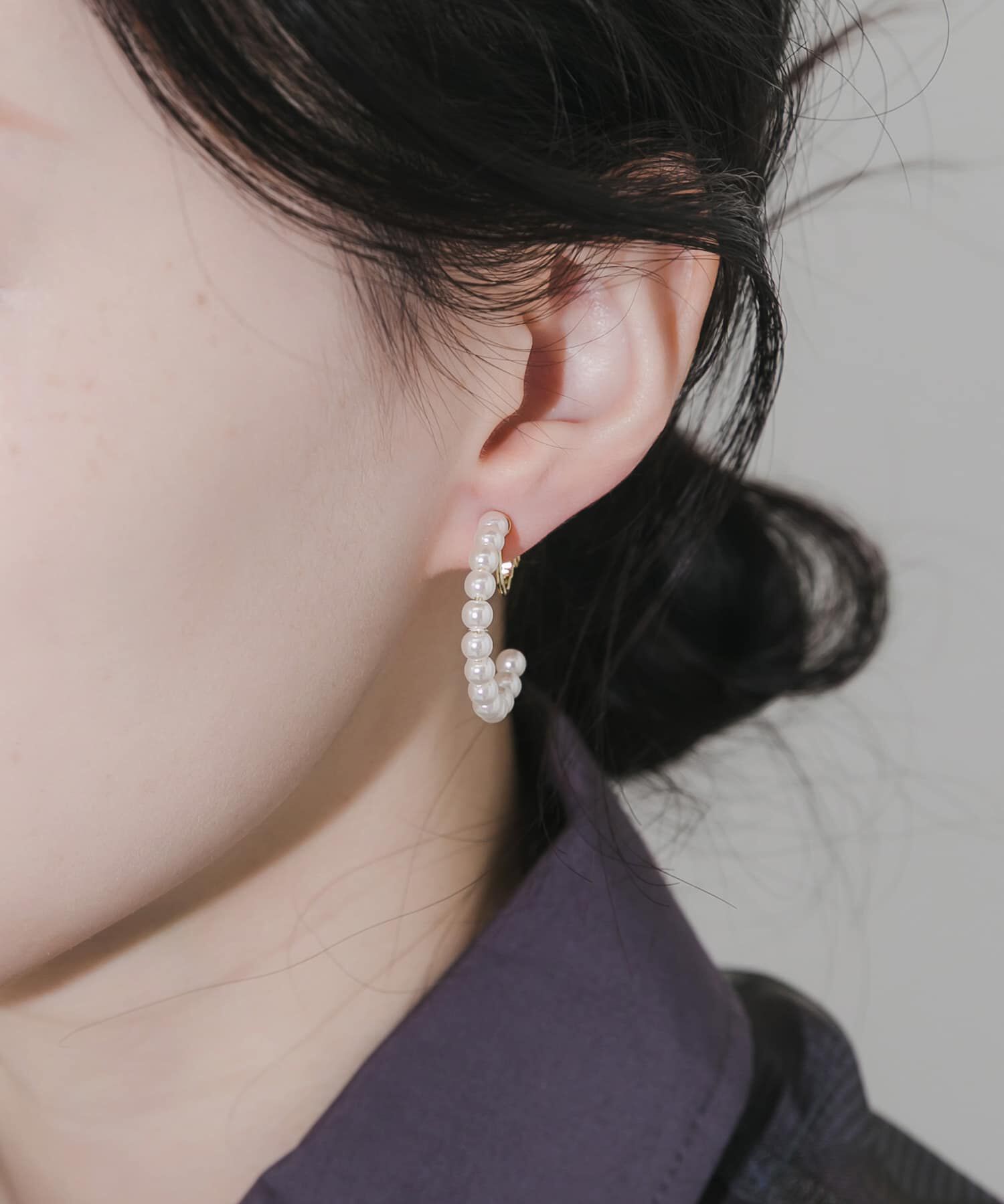 SMELLY「パールフープイヤリング」|イヤリング|
