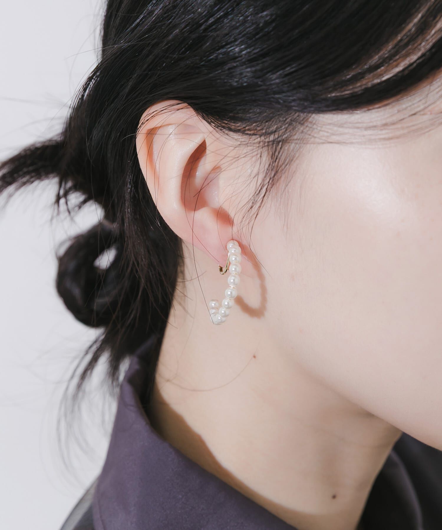 SMELLY「パールフープイヤリング」|イヤリング|