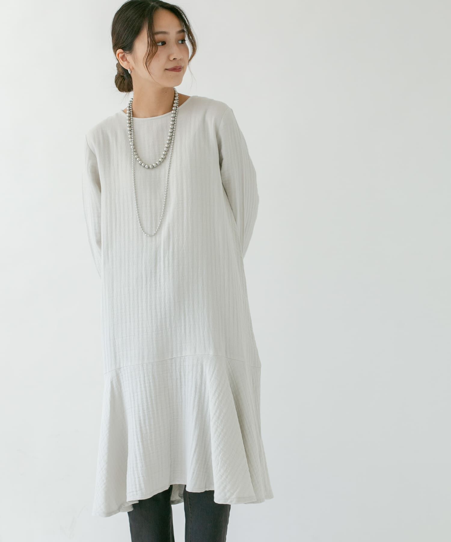  「ガーゼペプラムワンピース」|ワンピース|