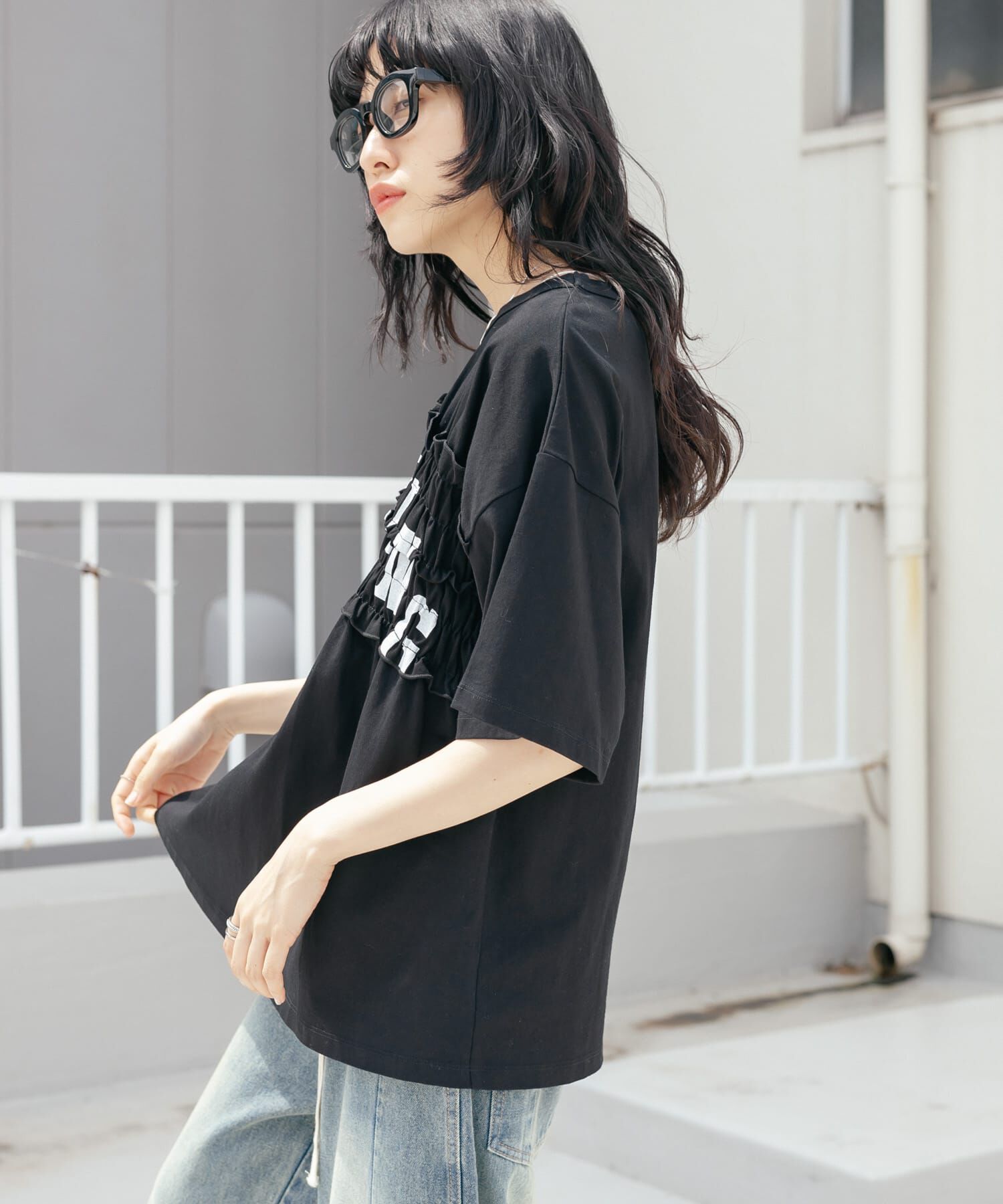  「シャーリングリメイクTEE」|Tシャツ・カットソー|