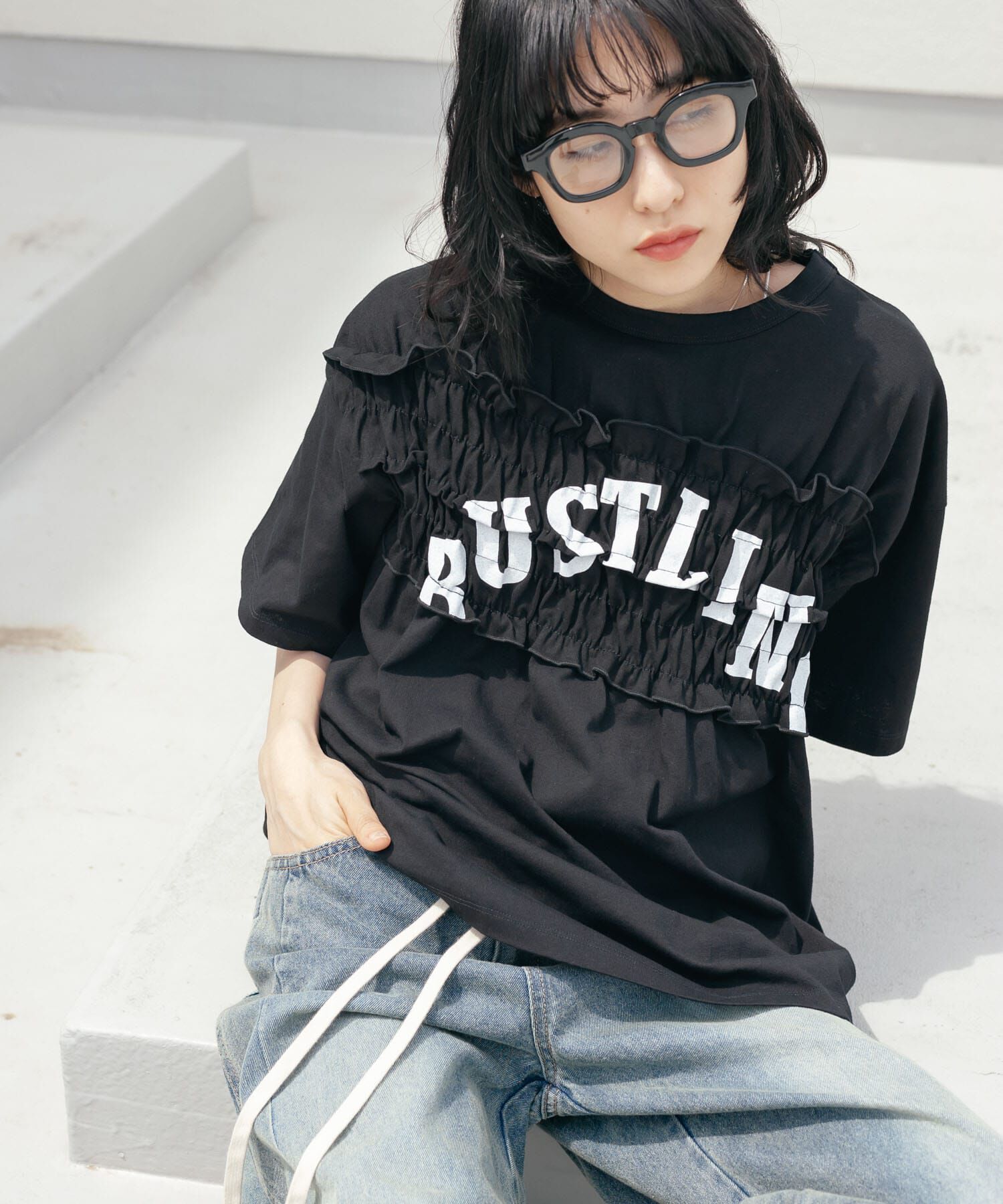  「シャーリングリメイクTEE」|Tシャツ・カットソー|