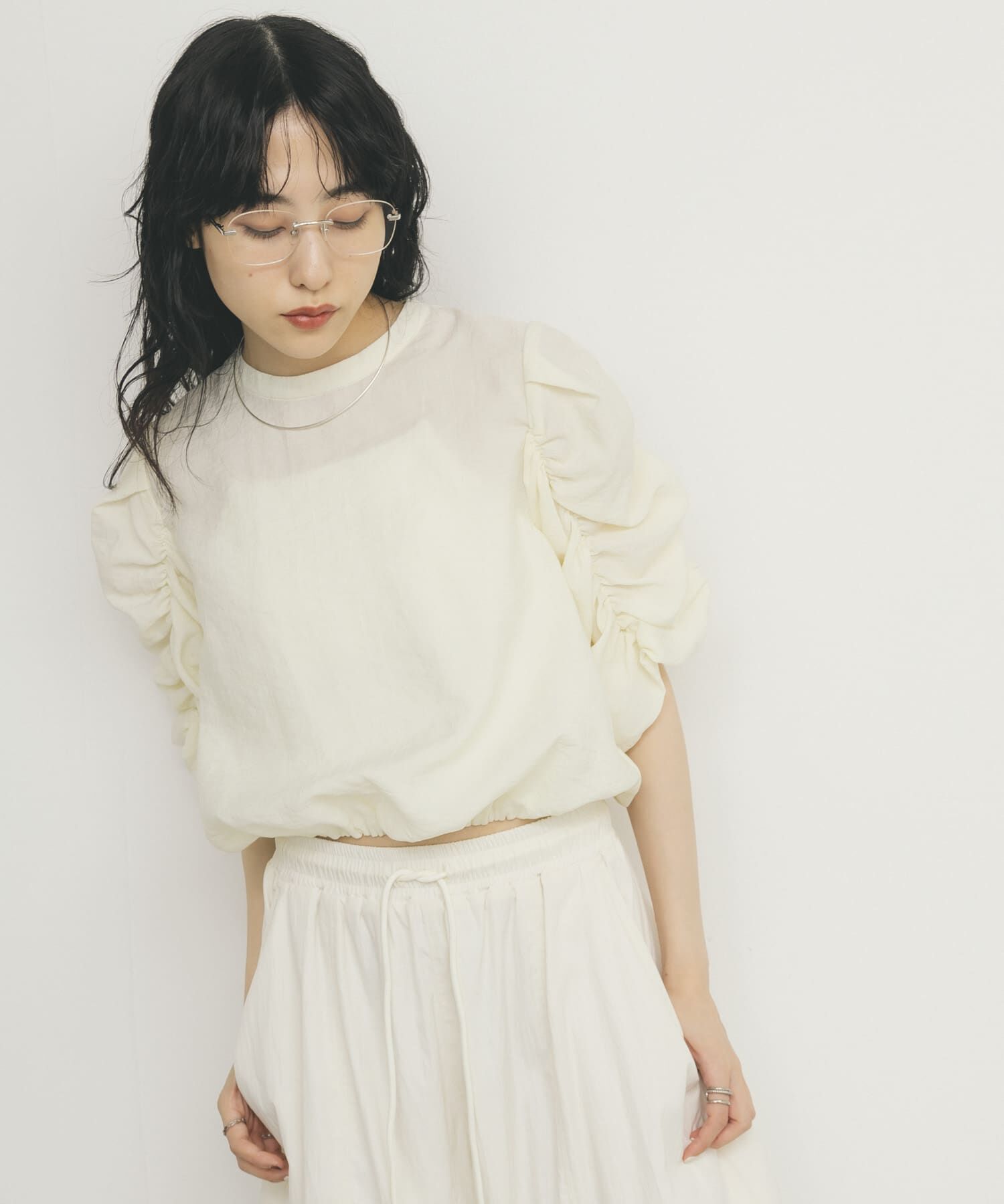  「シャーリングスリーブブラウス」|シャツ・ブラウス|