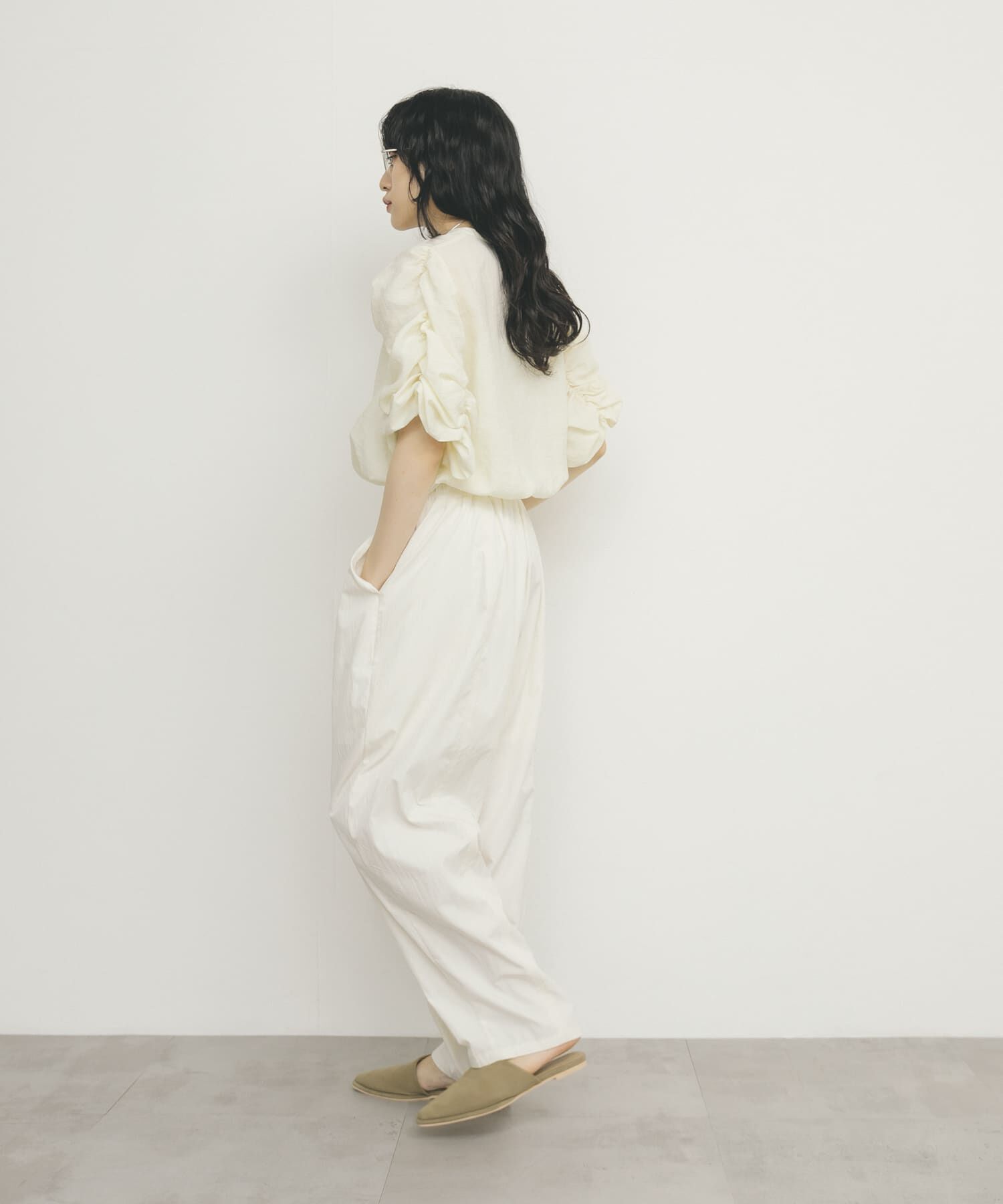  「シャーリングスリーブブラウス」|シャツ・ブラウス|