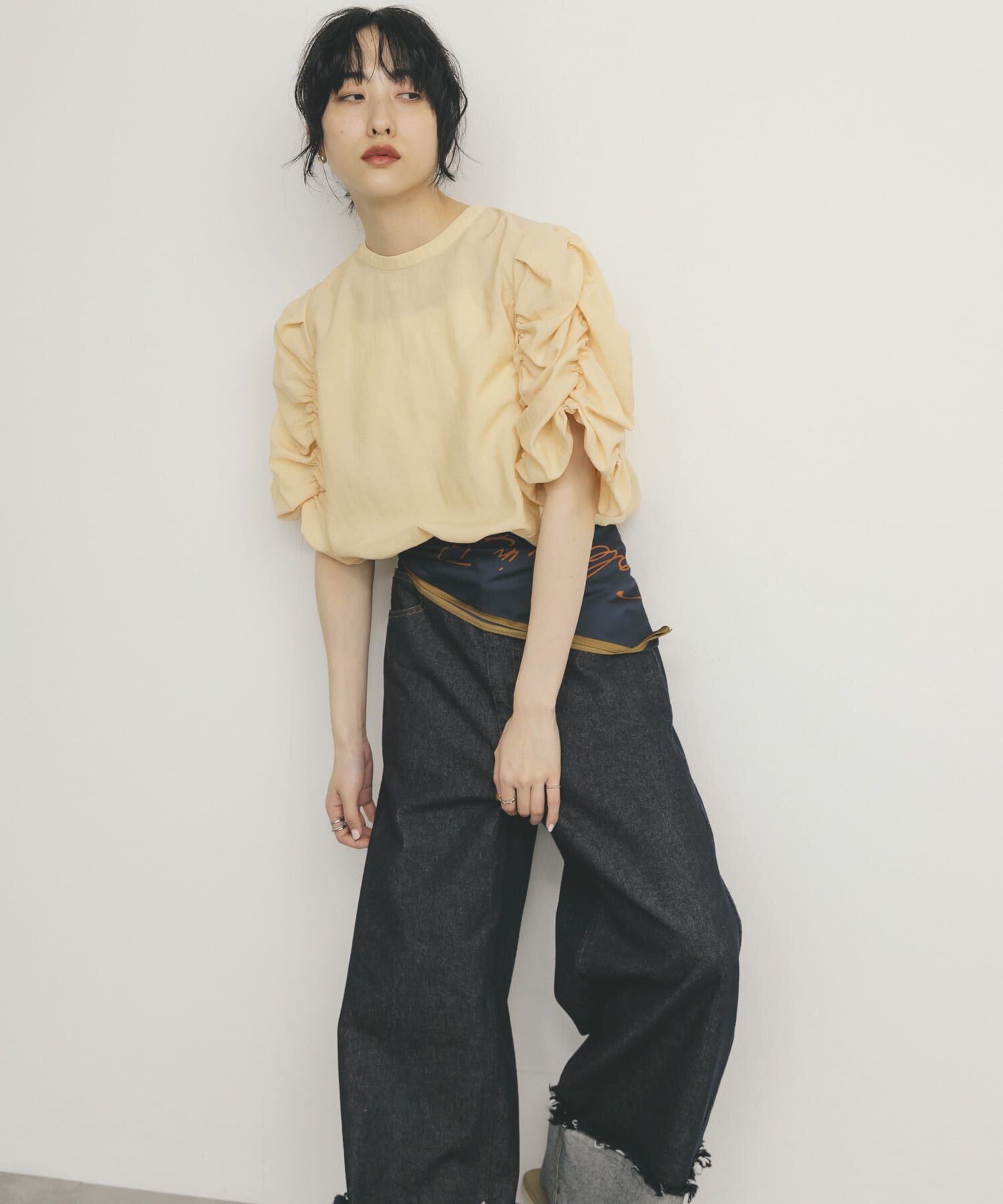  「シャーリングスリーブブラウス」|シャツ・ブラウス|