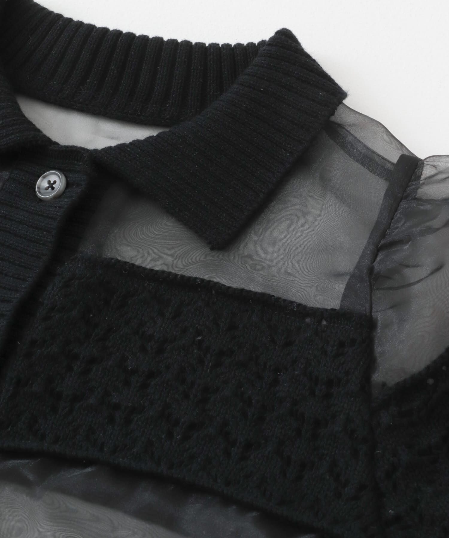  「クロシェニットドッキングブラウス」|シャツ・ブラウス|