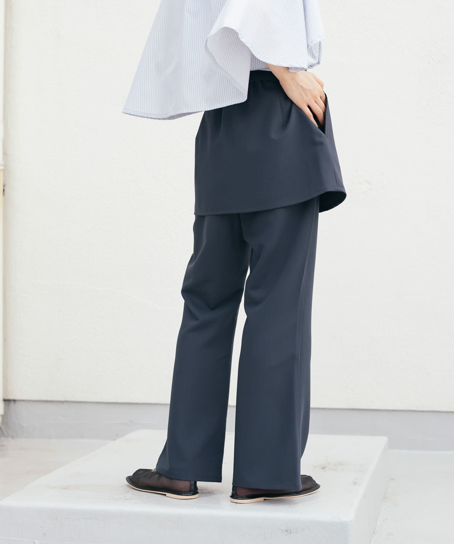  「『2サイズ展開』スカートレイヤードフレアパンツ」|その他|