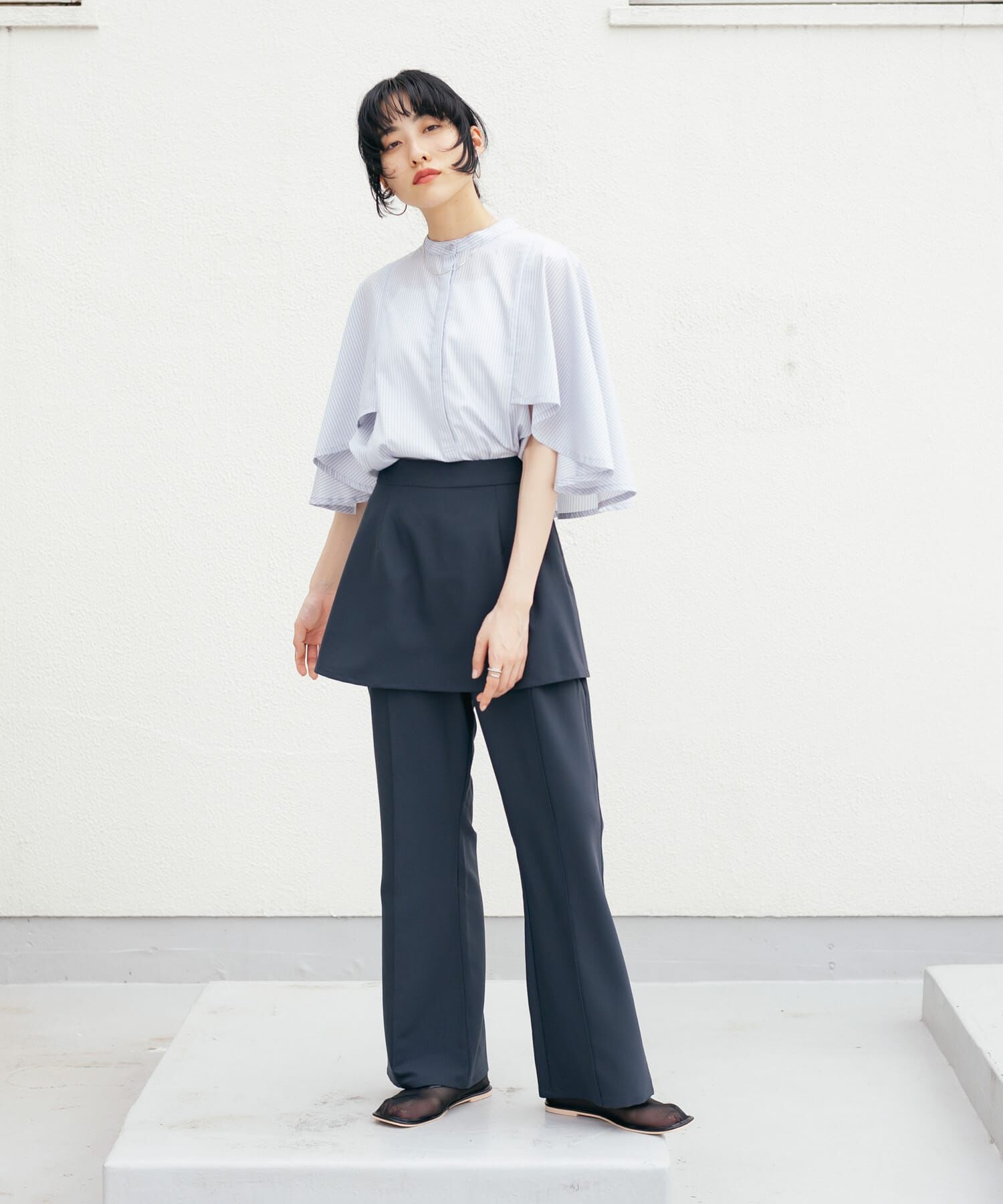  「『2サイズ展開』スカートレイヤードフレアパンツ」|その他|