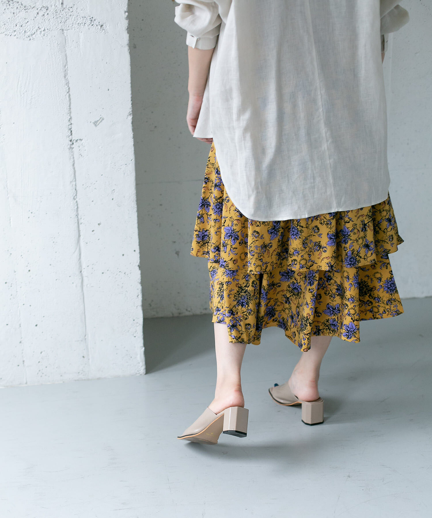  「KBF+　フラワープリントボリュームスカート」|スカート|