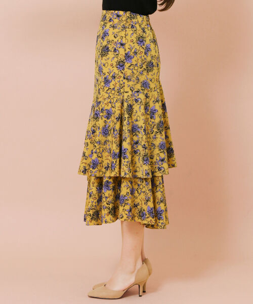  「KBF+　フラワープリントボリュームスカート」|スカート|