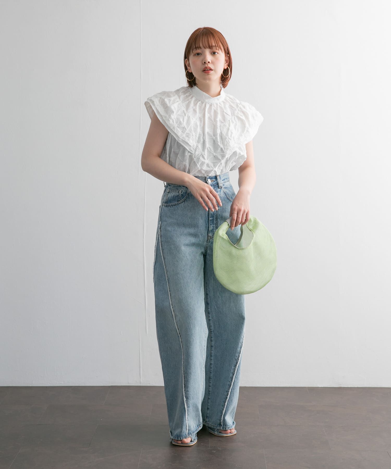  「CONTROL FREAK　メッシュラウンドバッグ」|ハンドバッグ|