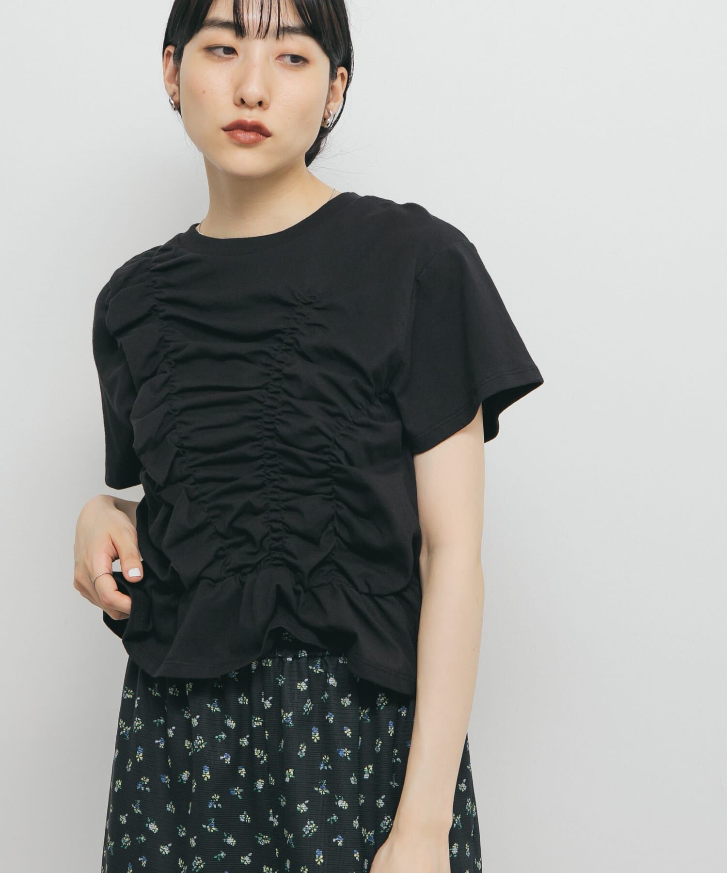  「シャーリングデザインTEE」|Tシャツ・カットソー|