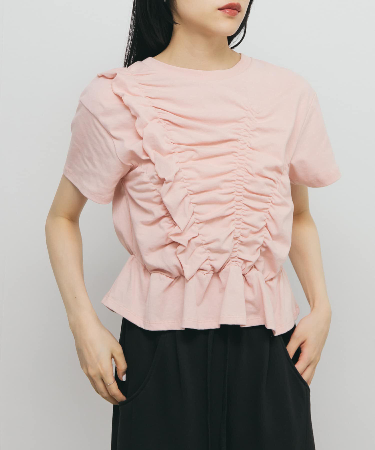  「シャーリングデザインTEE」|Tシャツ・カットソー|