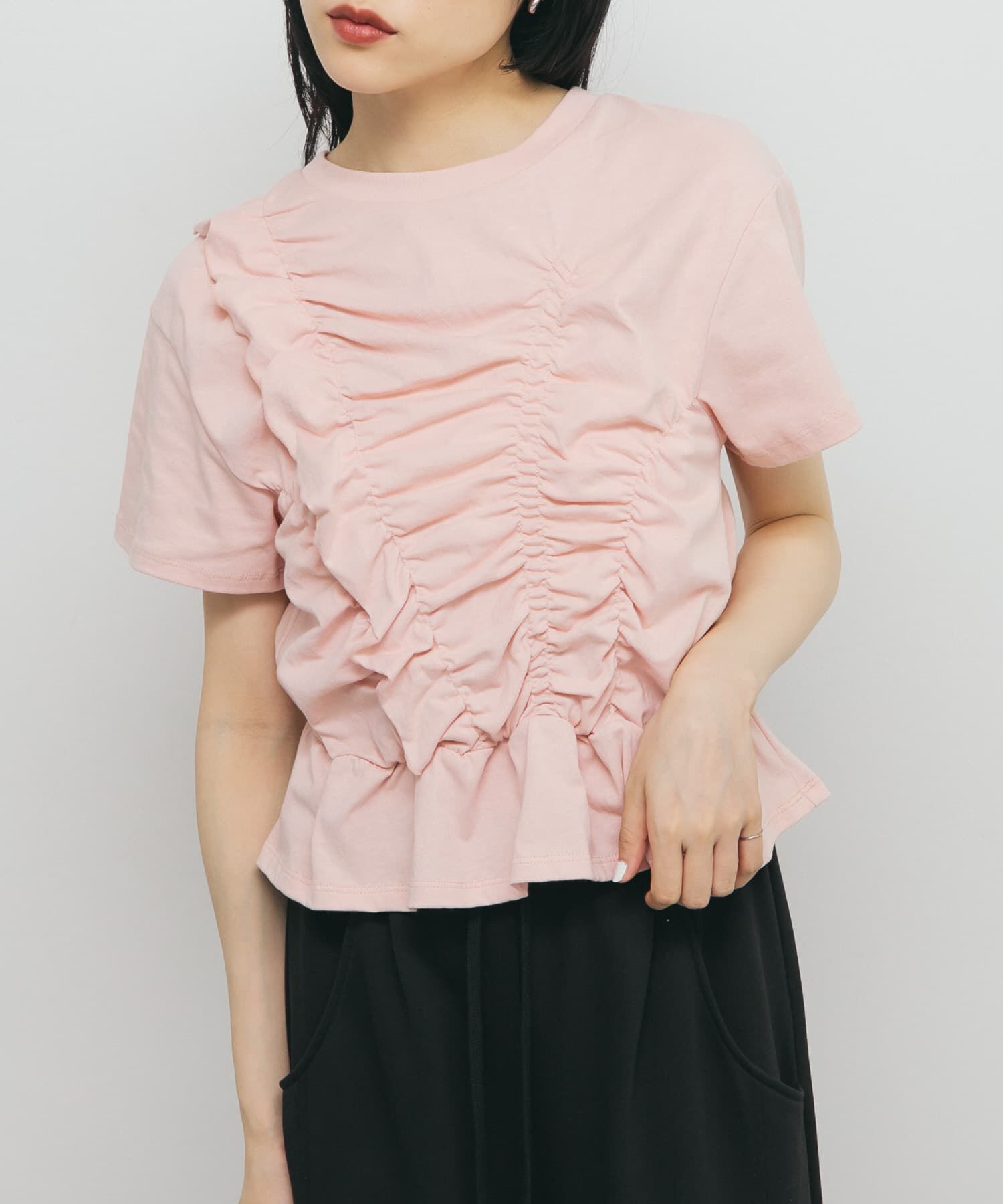  「シャーリングデザインTEE」|Tシャツ・カットソー|